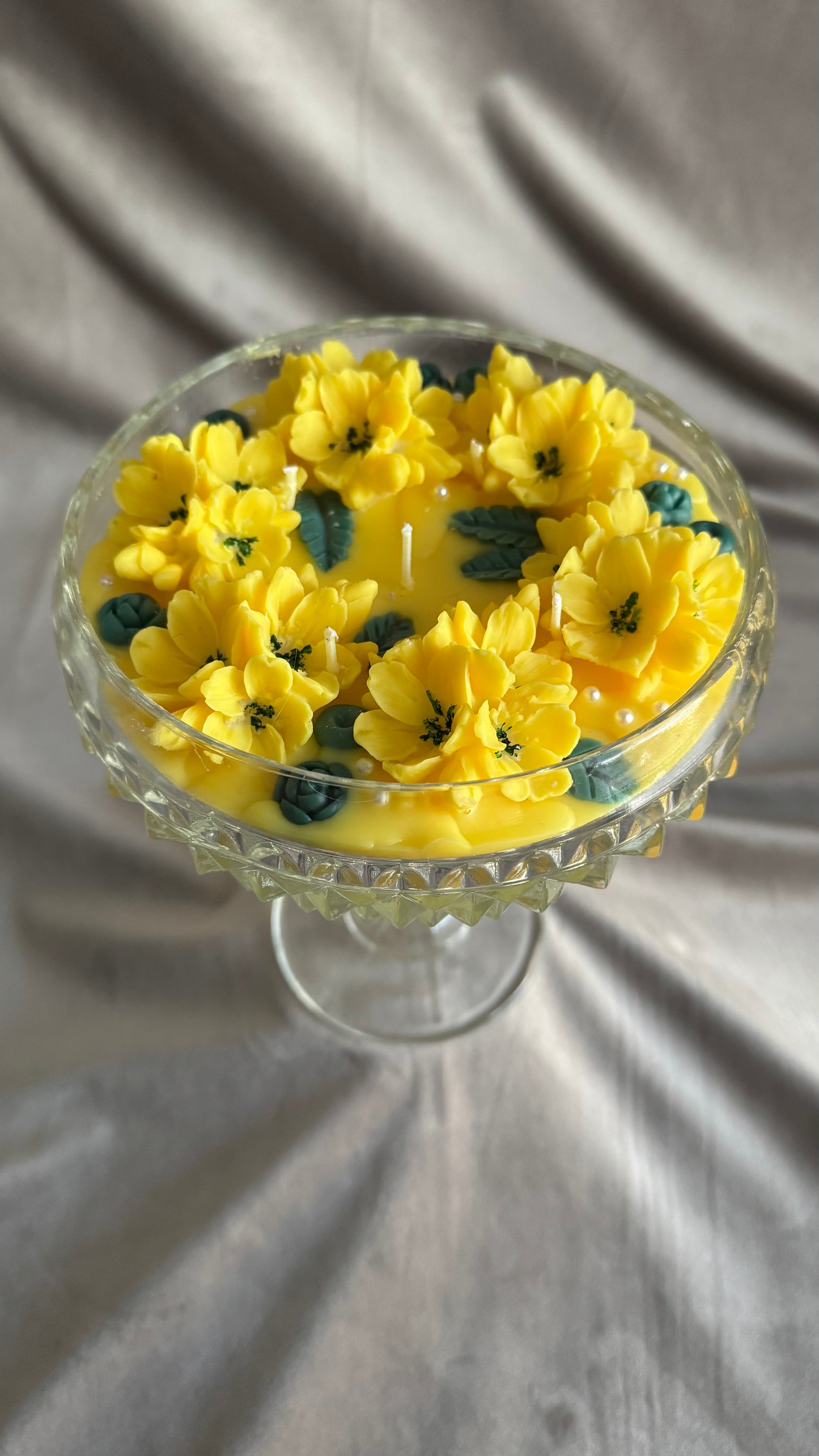 Summer + Sunshine floral goblet candle