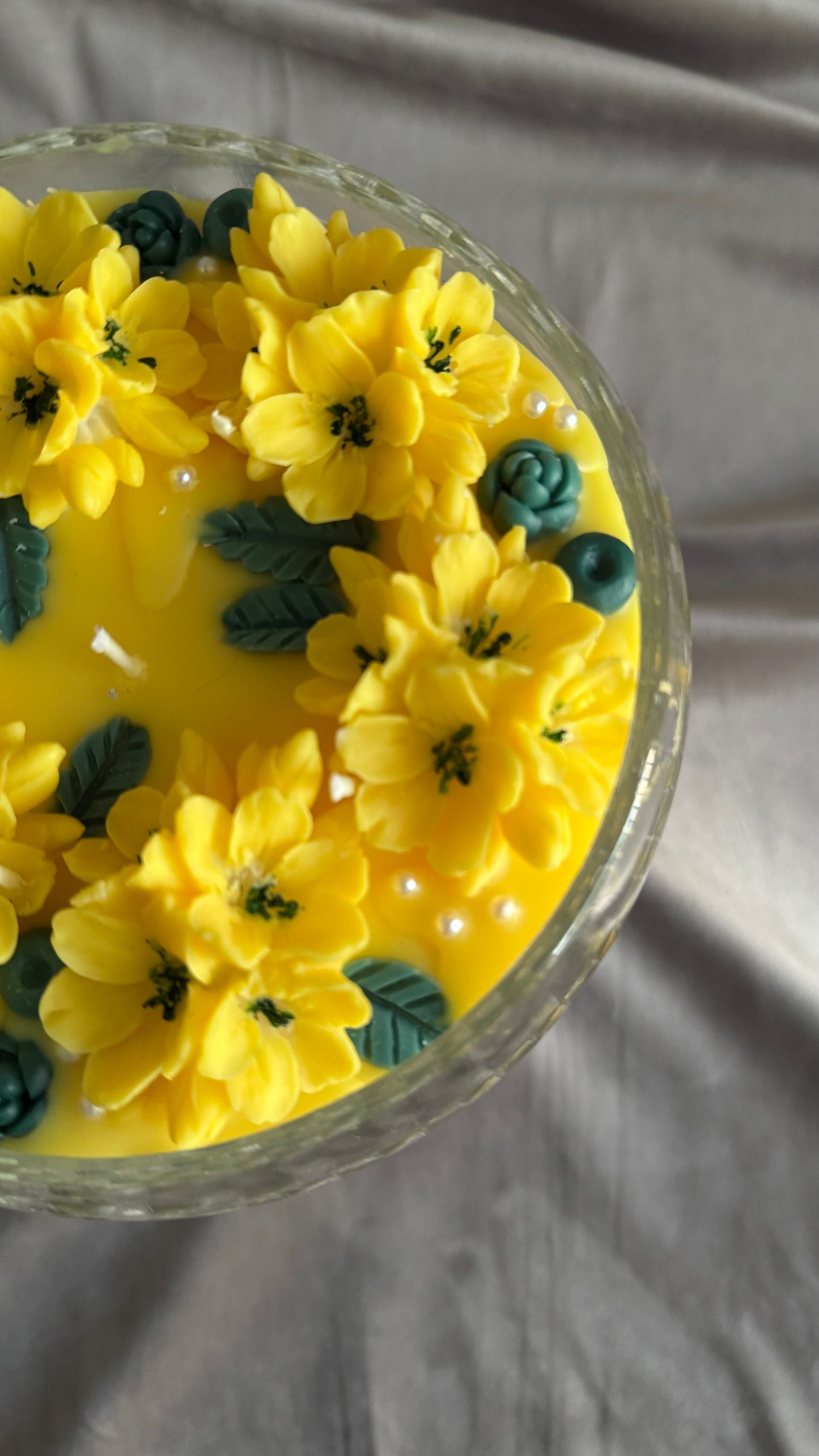 Summer + Sunshine floral goblet candle