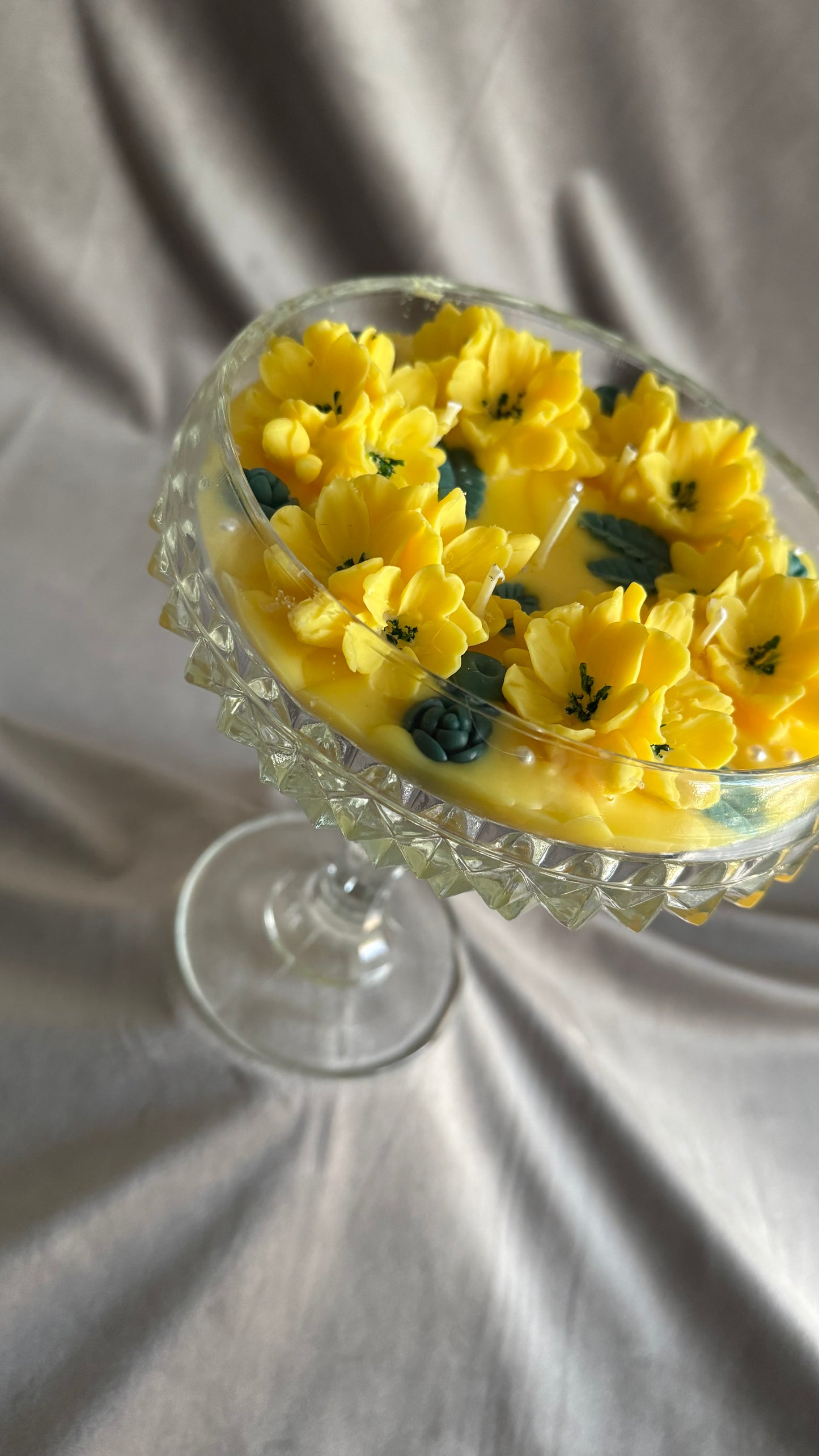 Summer + Sunshine floral goblet candle