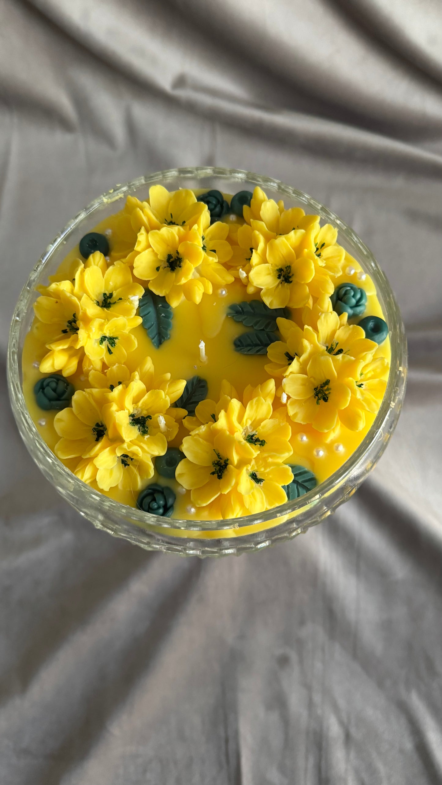 Summer + Sunshine floral goblet candle