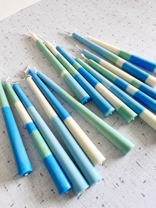 Bailiwick Studio Taper Candles Ocean Blue Color Block Soy