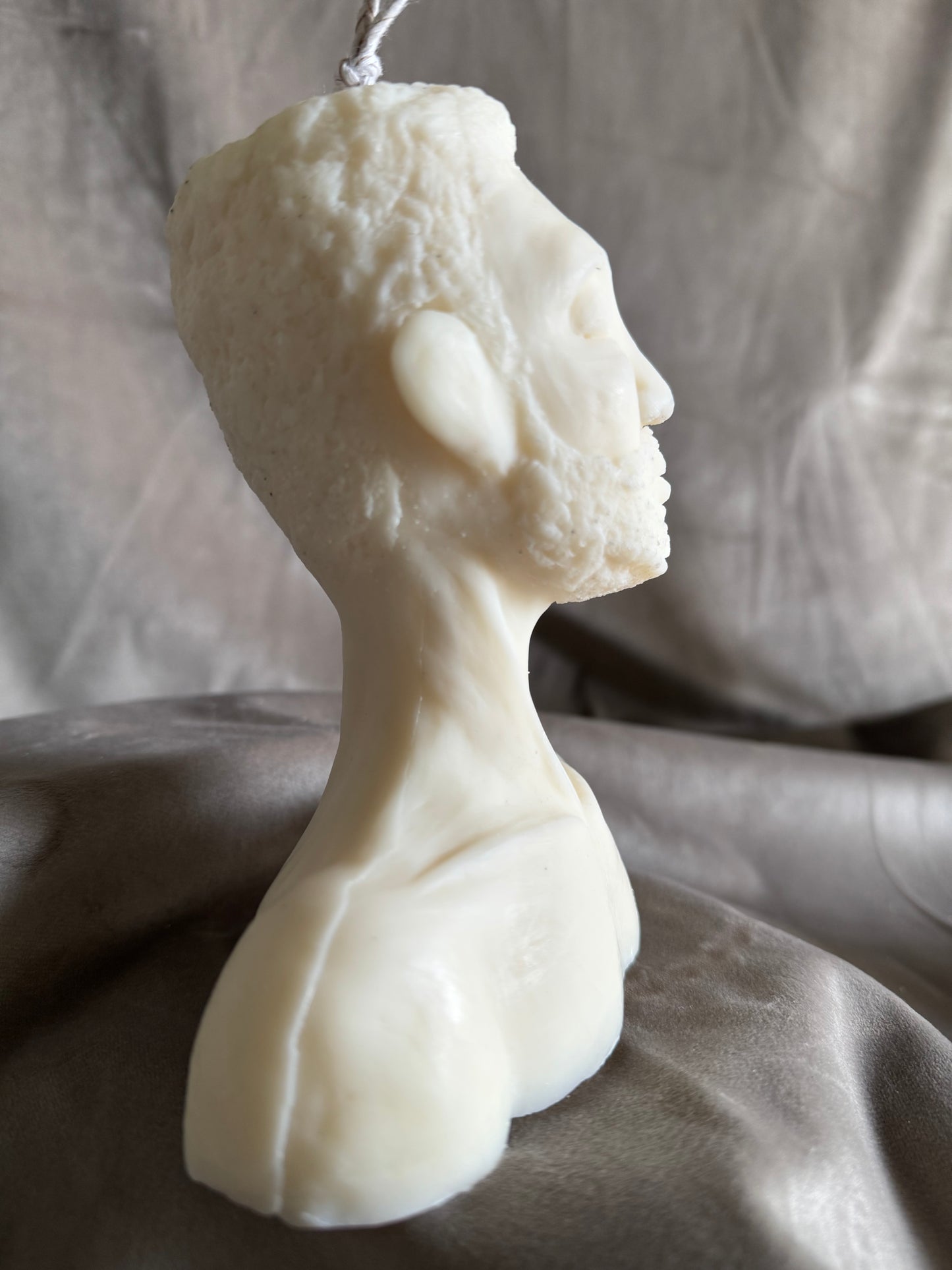 sculptural candle decorative hand-sculpted black art