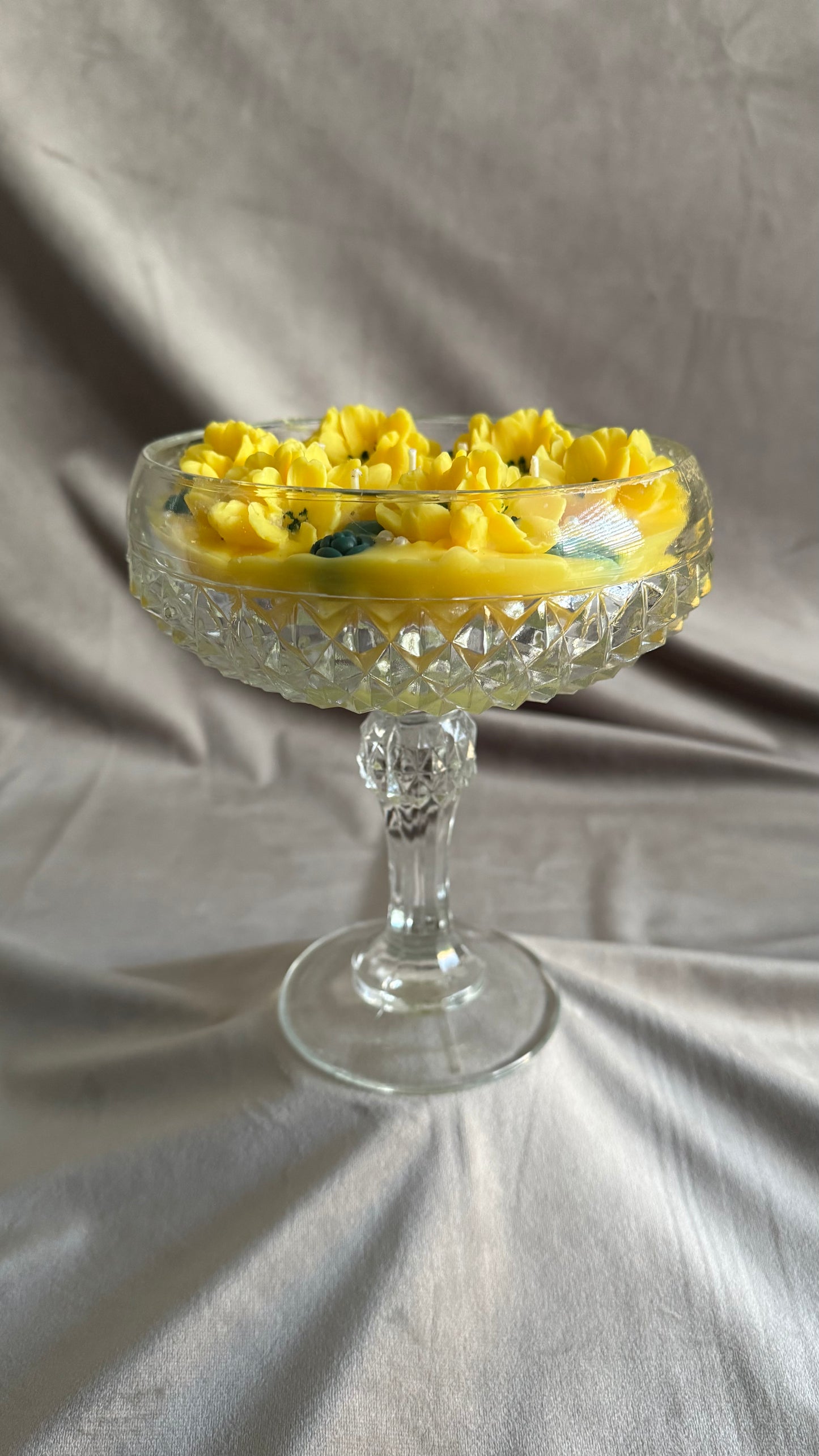 Summer + Sunshine floral goblet candle
