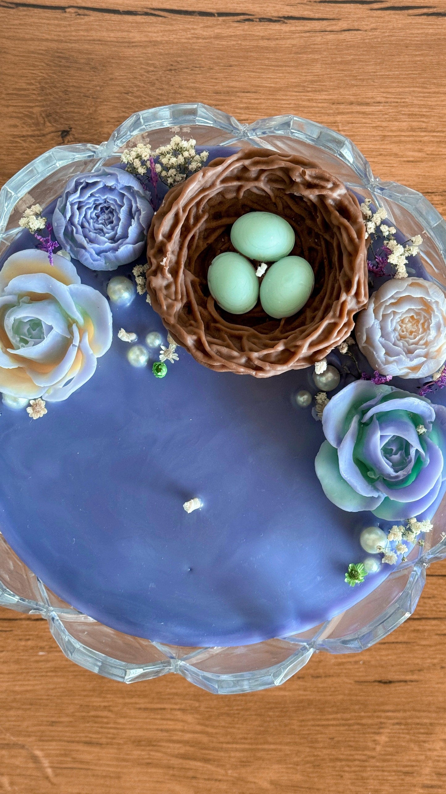 Lavendar Love | Etched Glass dish with flowers