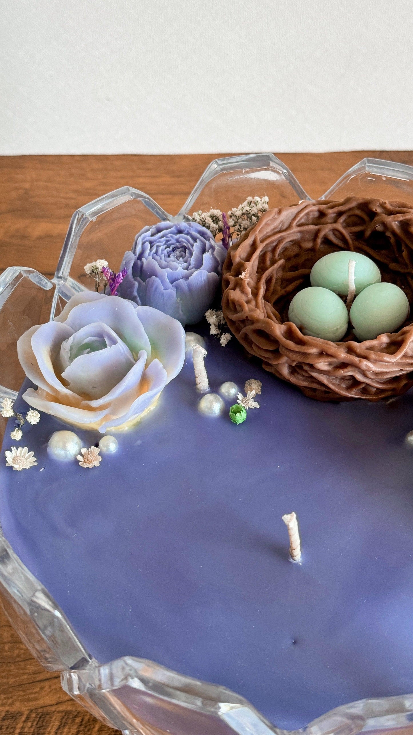 Lavendar Love | Etched Glass dish with flowers