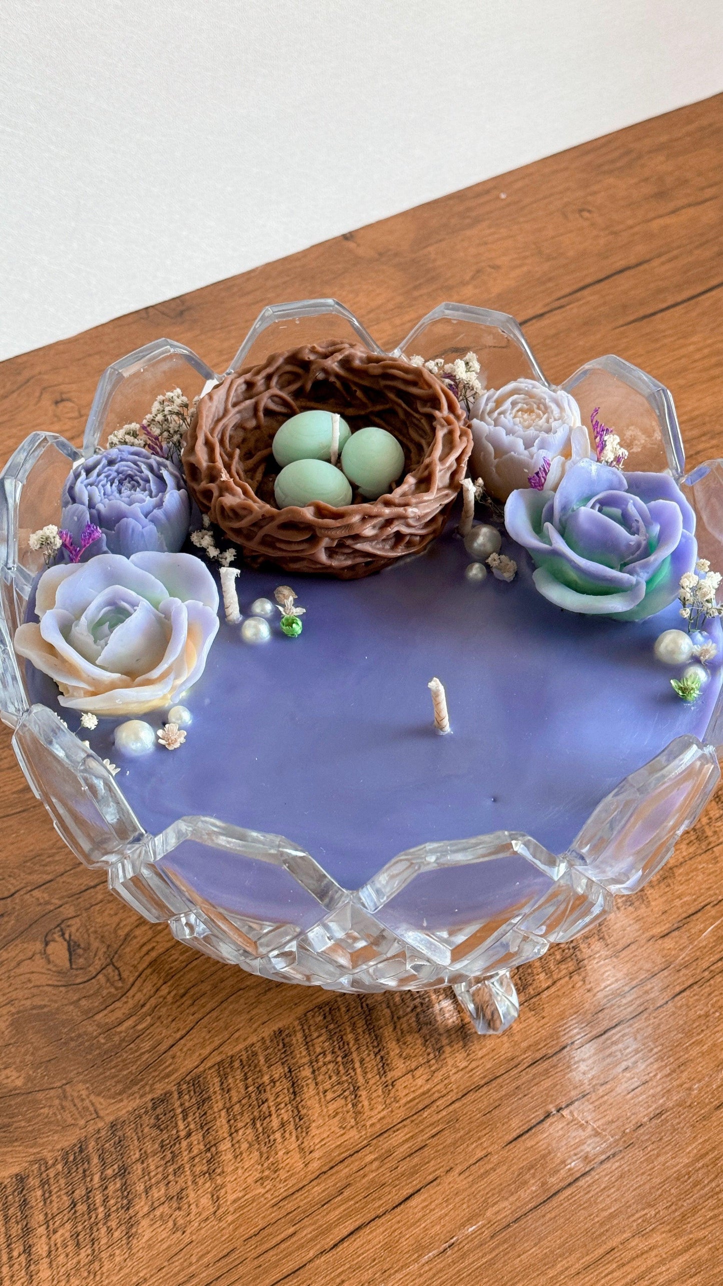 Lavendar Love | Etched Glass dish with flowers