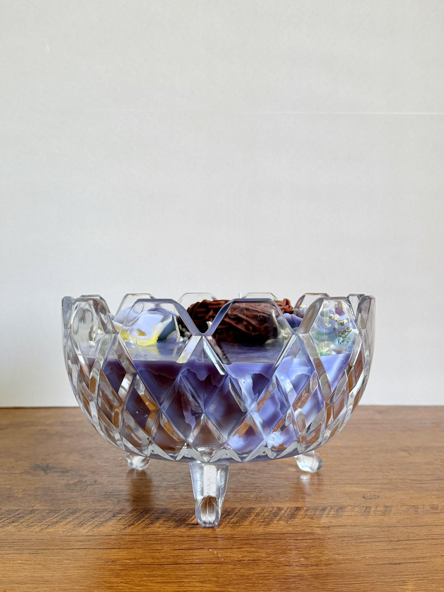 Lavendar Love | Etched Glass dish with flowers