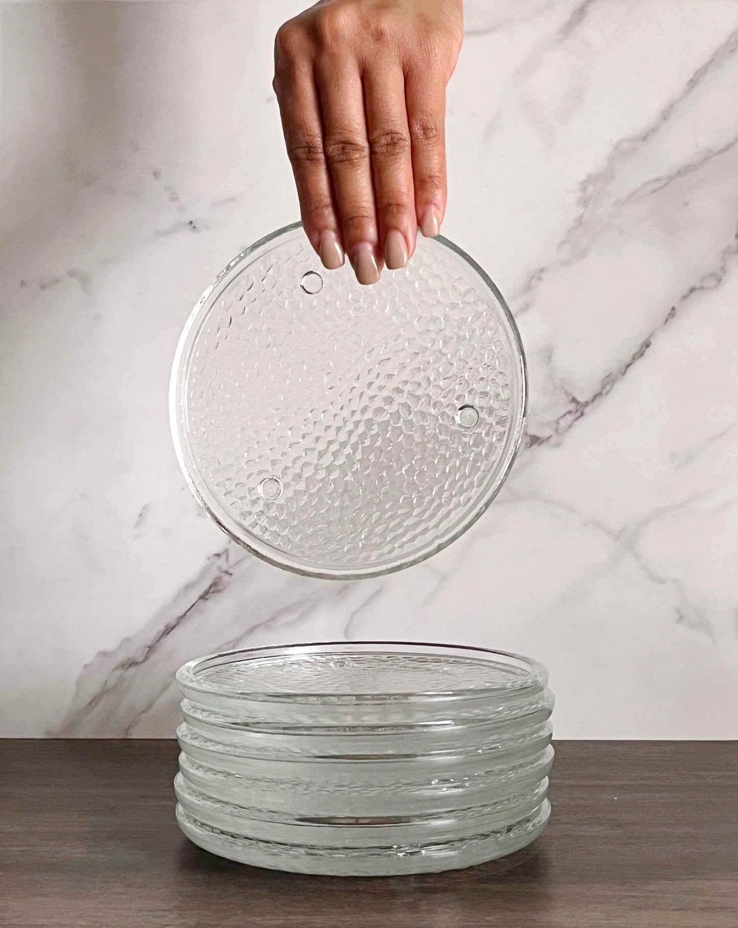 Pillar Candle Dish | Round Clear Glass Saucer, Small