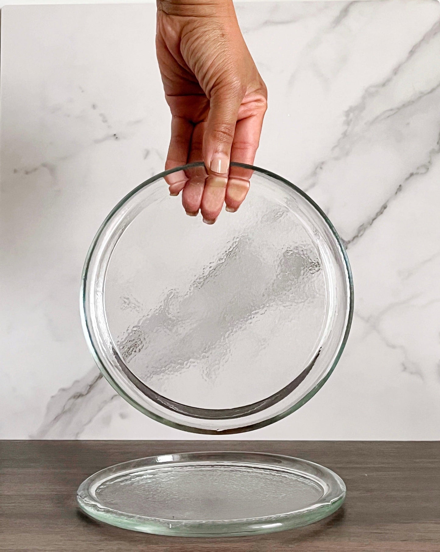Pillar Candle Dish | Round Clear Glass Saucer, Large