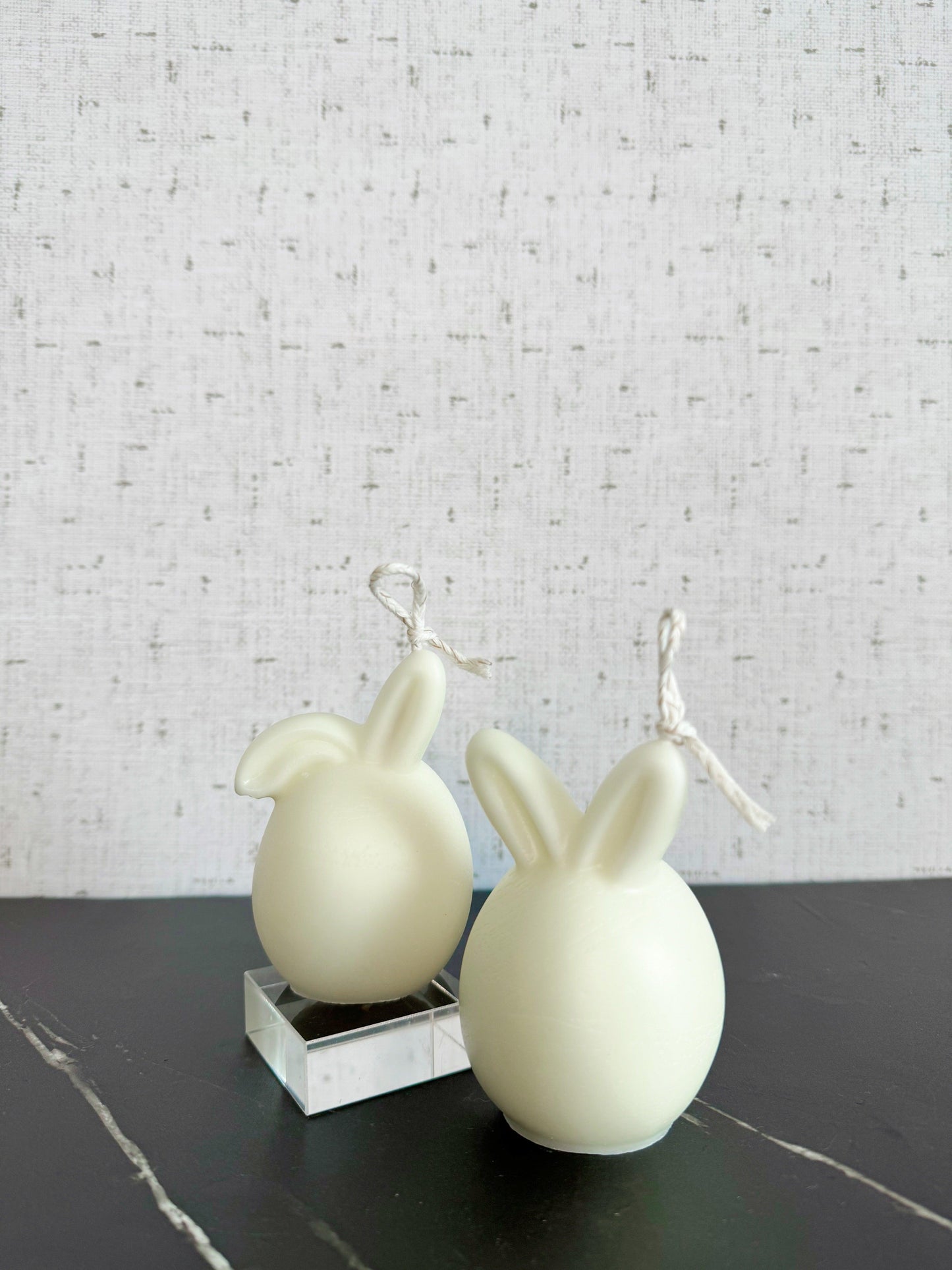 Bunny Love | Fluffy Bunny Pillar Candles (set of 2)