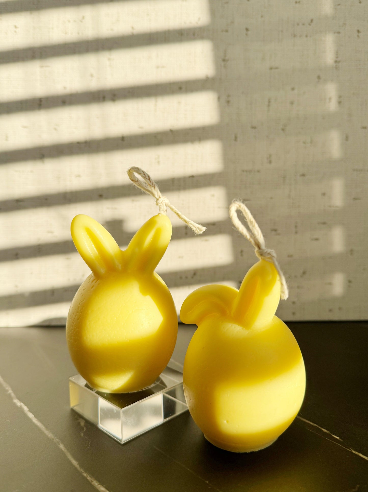 Bunny Love | Fluffy Bunny Pillar Candles (set of 2)