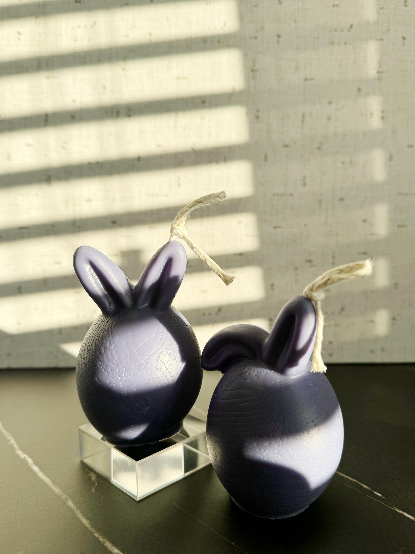 Bunny Love | Fluffy Bunny Pillar Candles (set of 2)