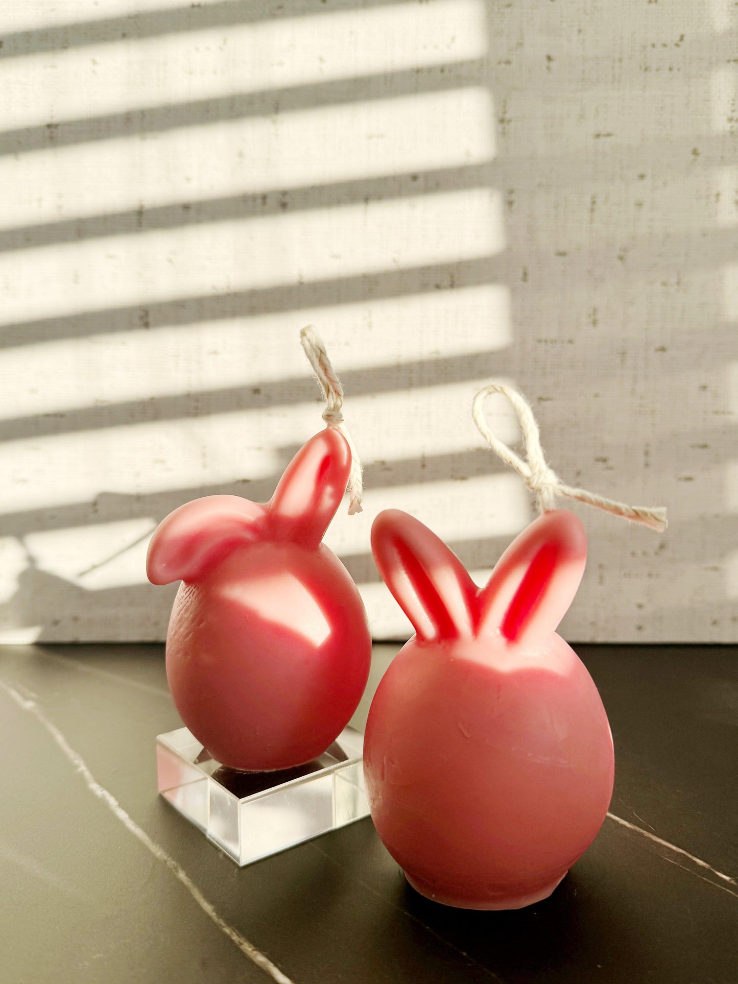 Bunny Love | Fluffy Bunny Pillar Candles (set of 2)