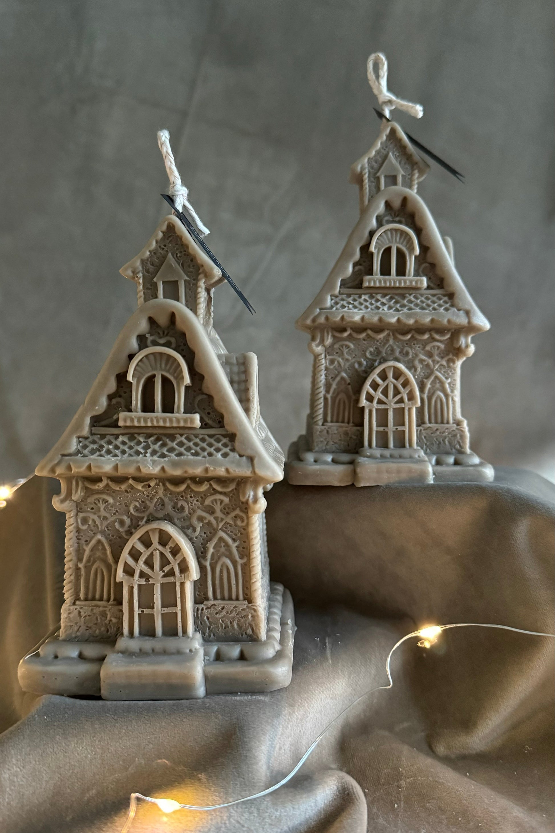 Scented Pillar Taupe Candle