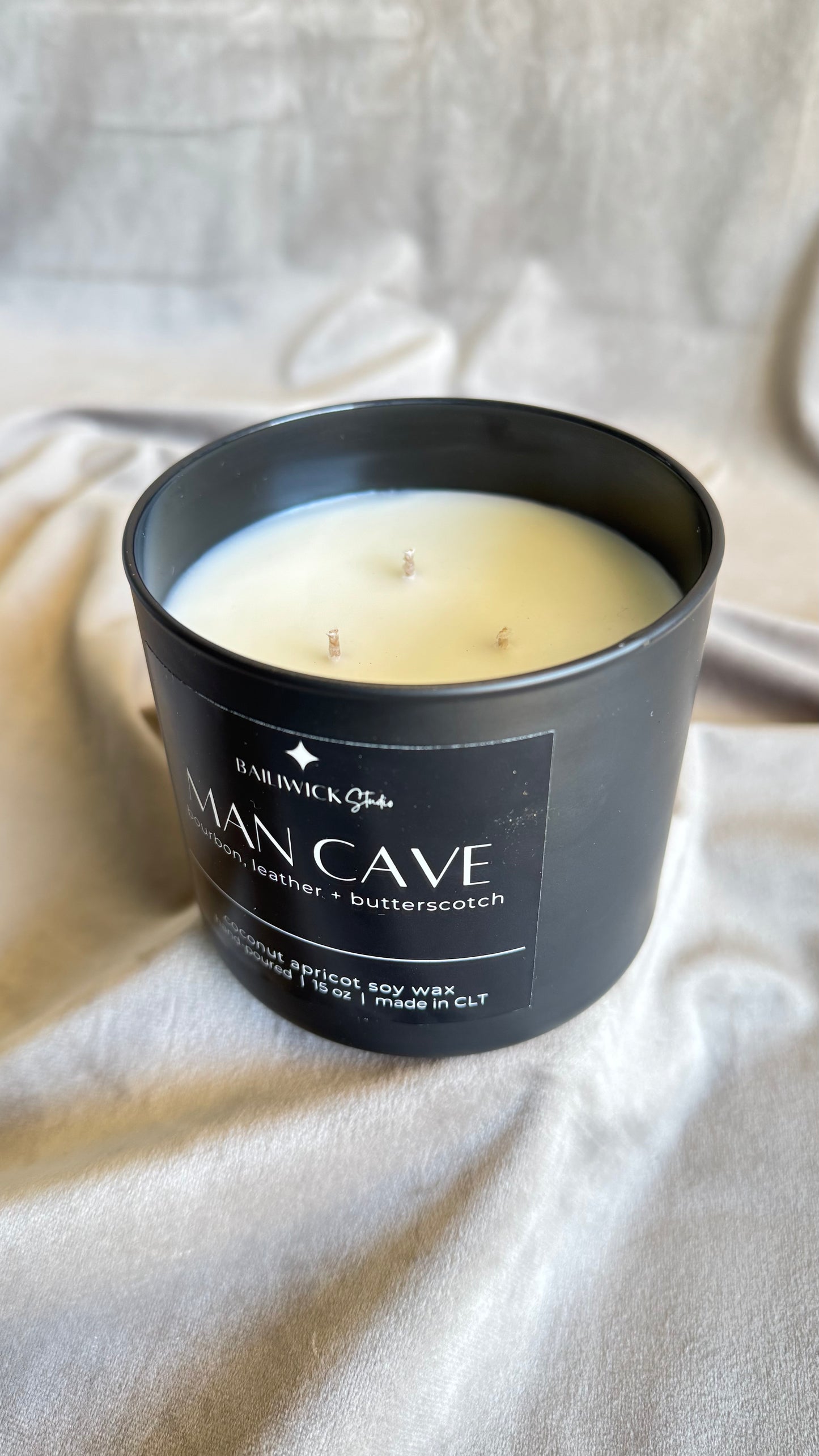 Bailiwick Studio Bourbon butterscotch leather scented candle