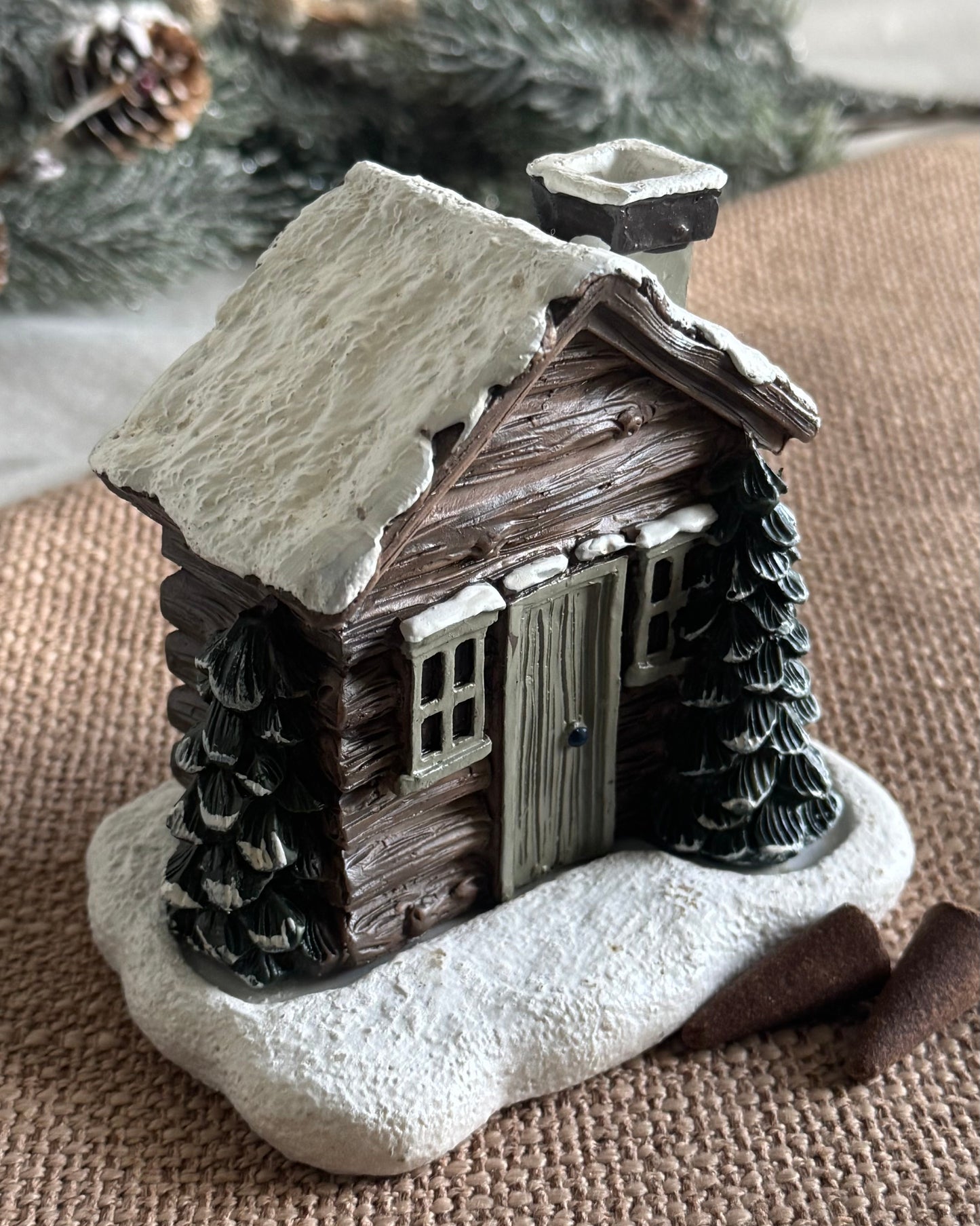 Small decorative cabin incense burner