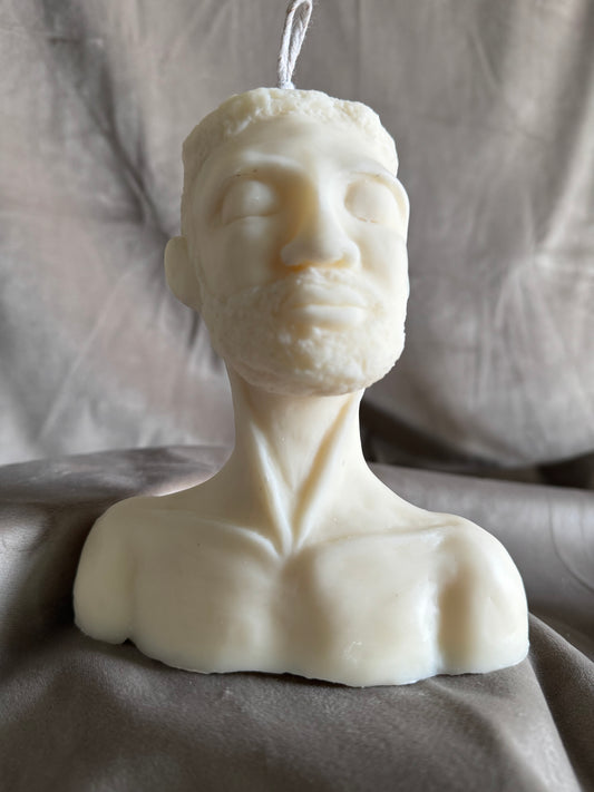 sculptural candle decorative hand-sculpted black art