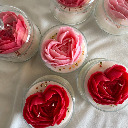 Heart Decorative Candle (Glass Base and Cloche)