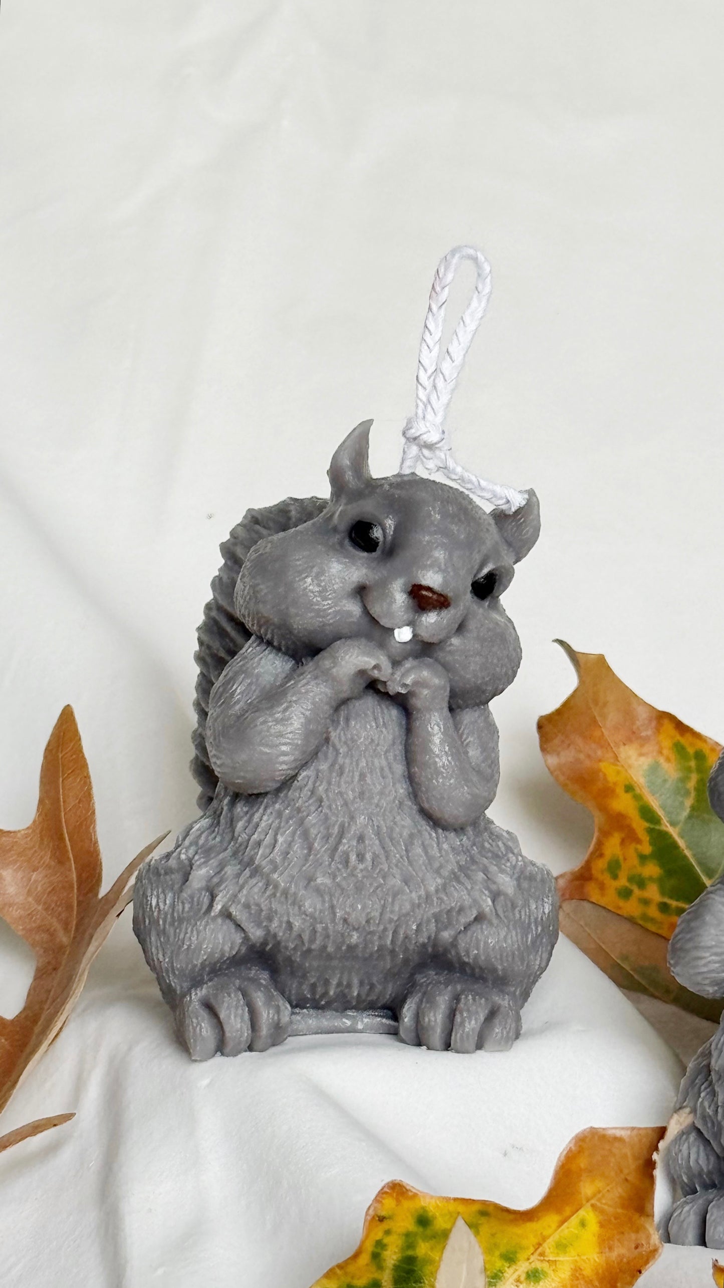 "Nutty & Nice" Squirrel Pillar Candle