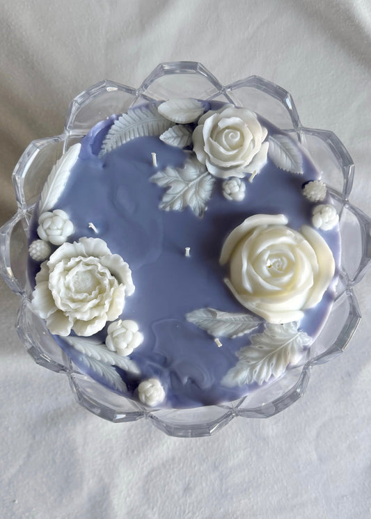 "Pastel Rose Bush" Decorative Candle