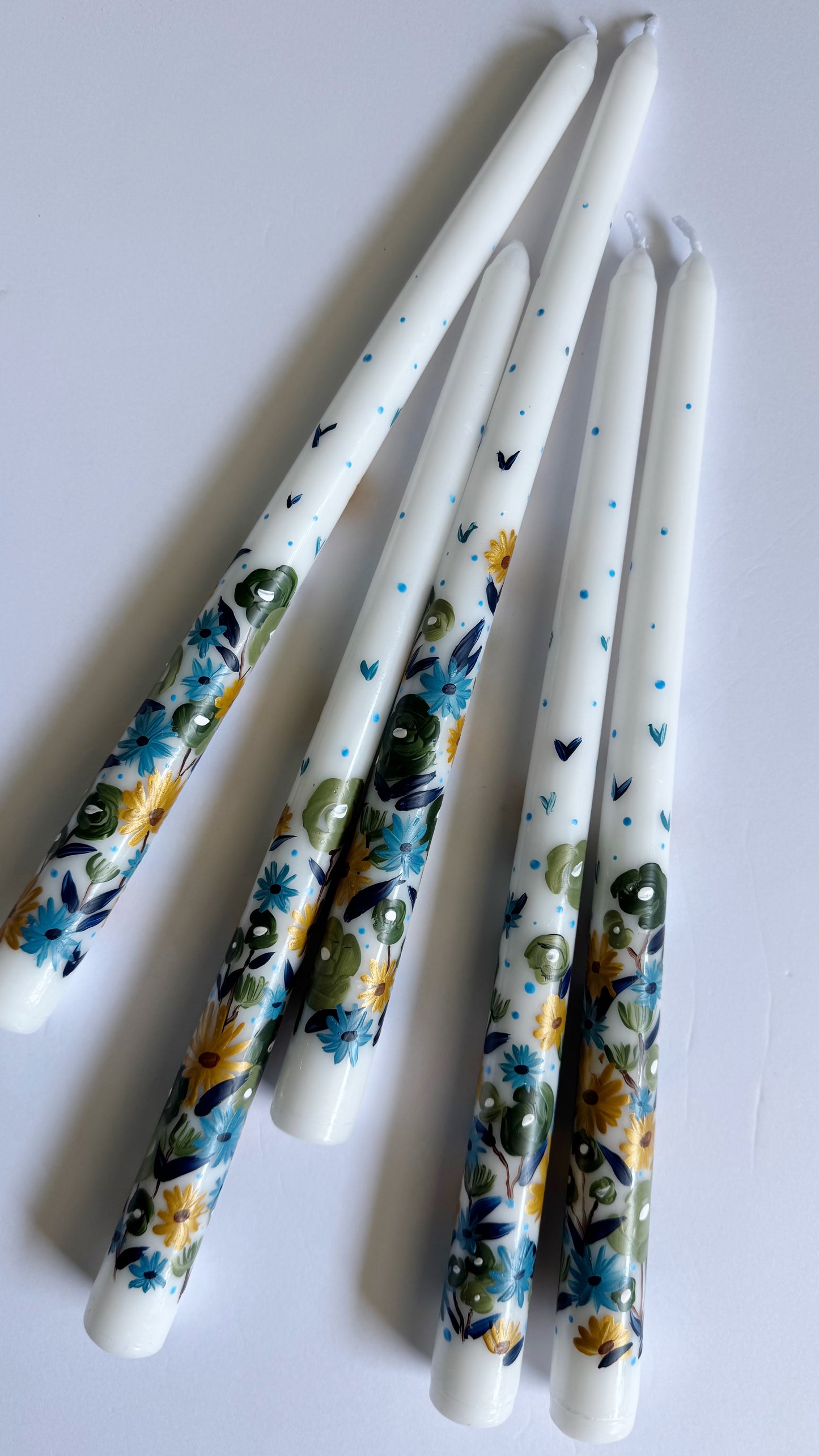Feeling Blue taper candles, set of 5