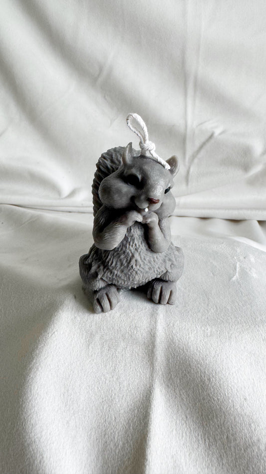"Nutty & Nice" Squirrel Pillar Candle