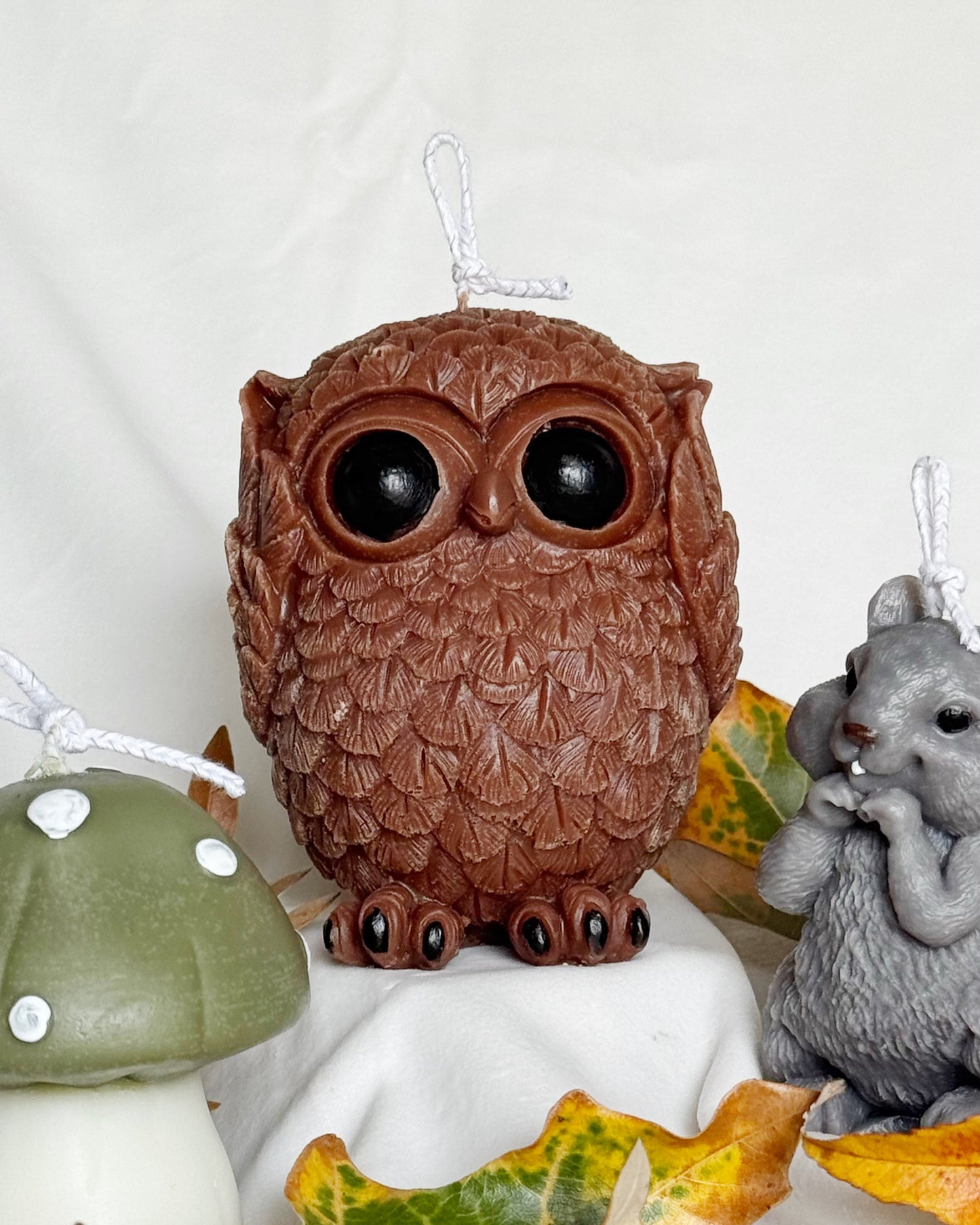 Owl Pillar Candle – Frankincense & Myrrh
