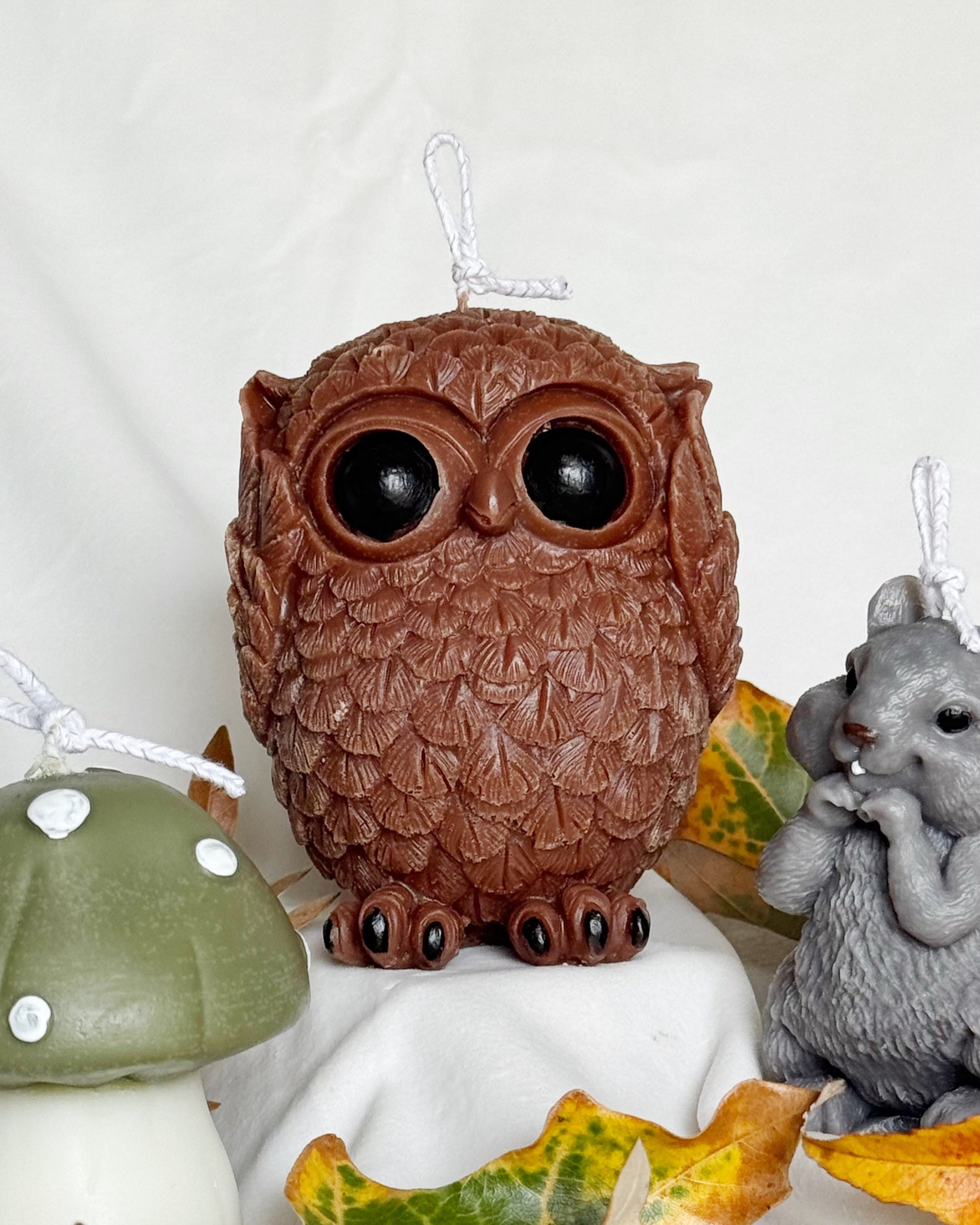 Owl Pillar Candle – Frankincense & Myrrh