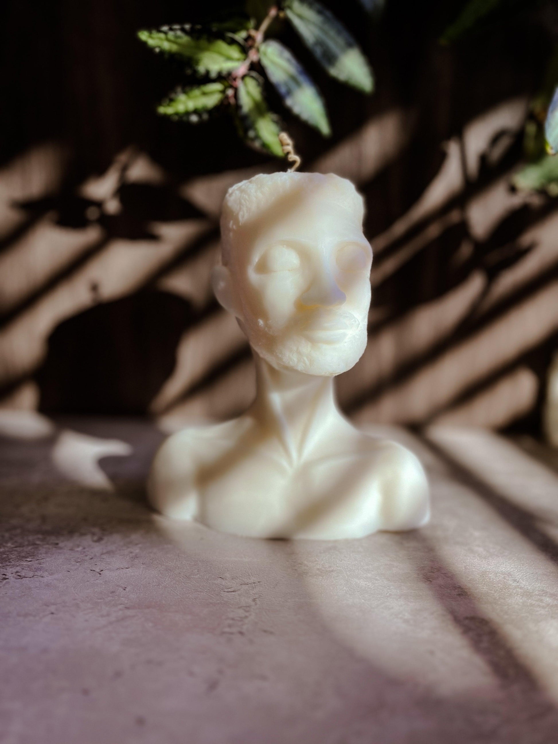 sculptural candle decorative hand-sculpted black art