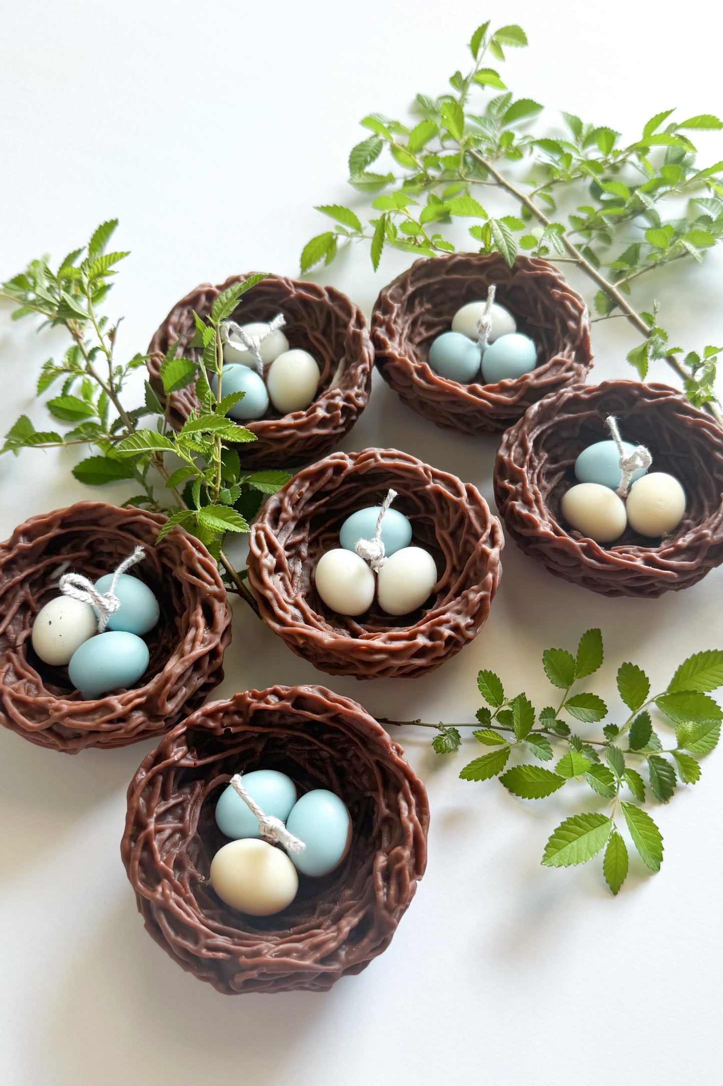 birds nest pillar candles spring easter candles decor