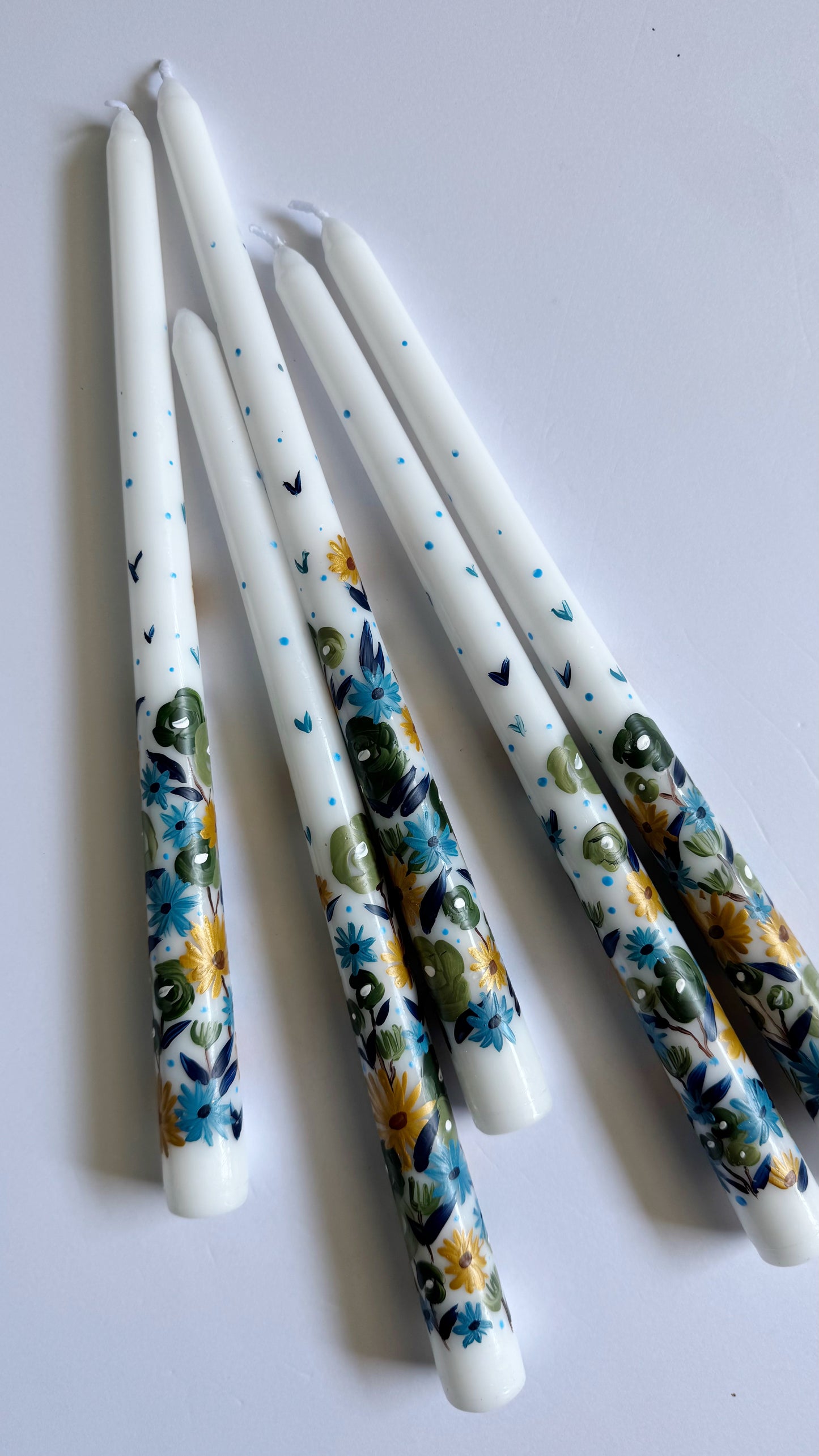 Feeling Blue taper candles, set of 5