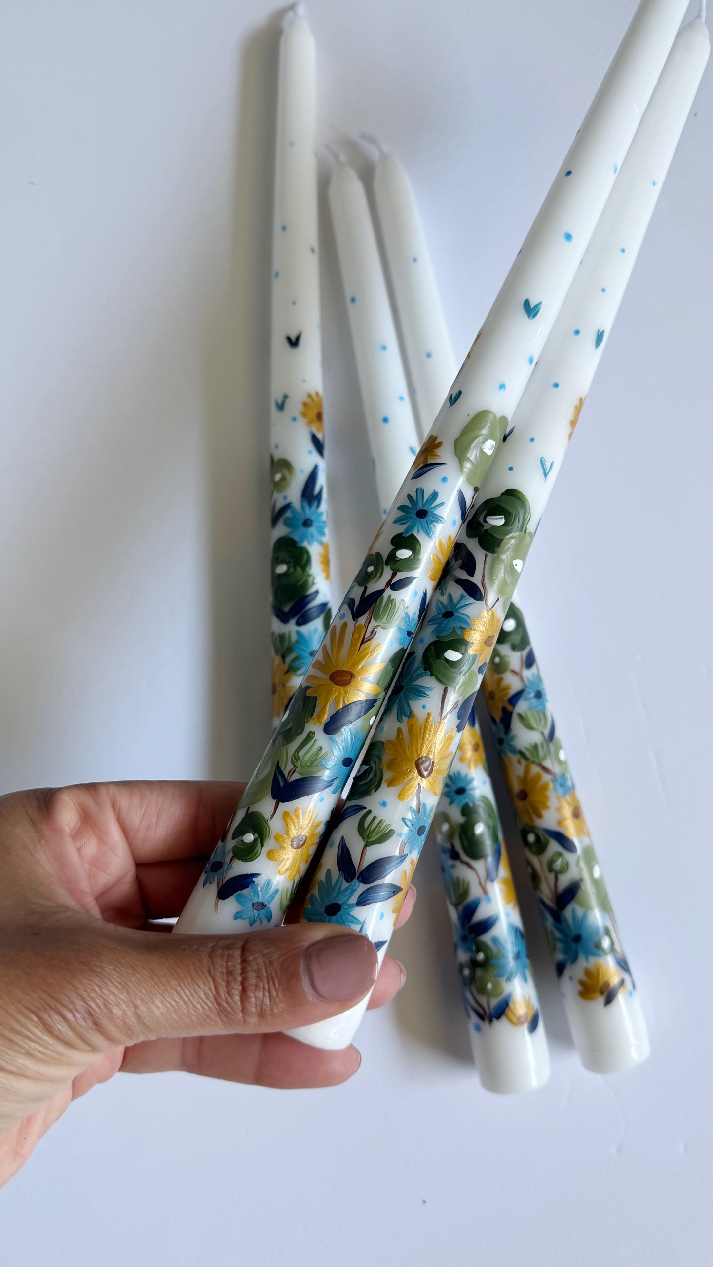 Feeling Blue taper candles, set of 5