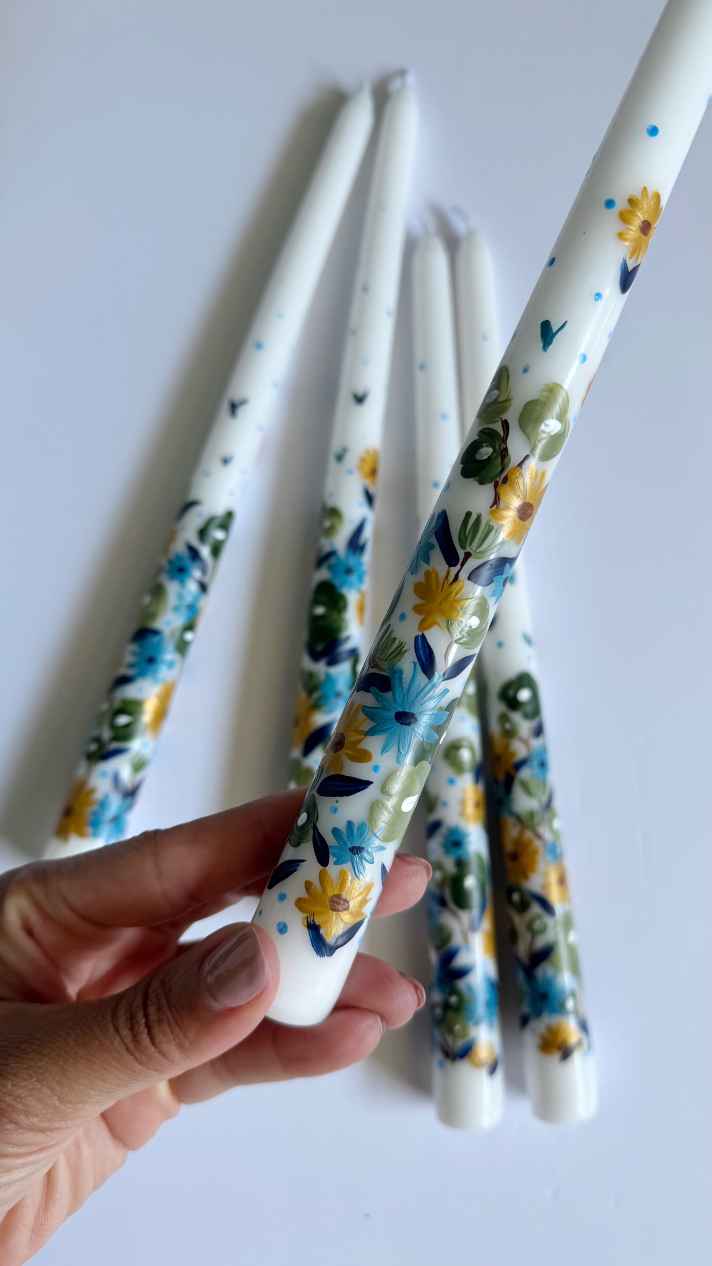 Feeling Blue taper candles, set of 5