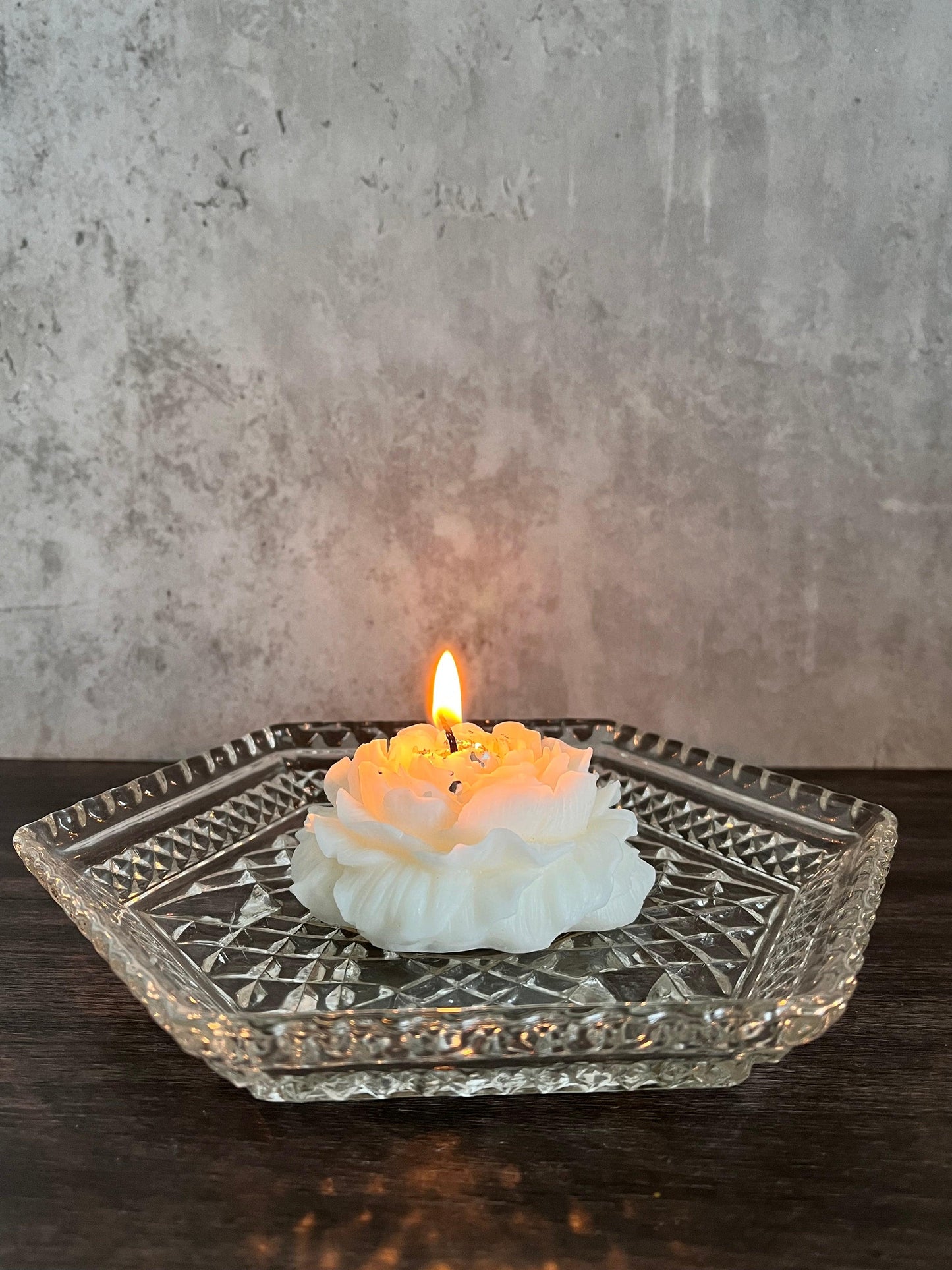 Pillar Candle Dish | Hexagon Clear Glass Saucers