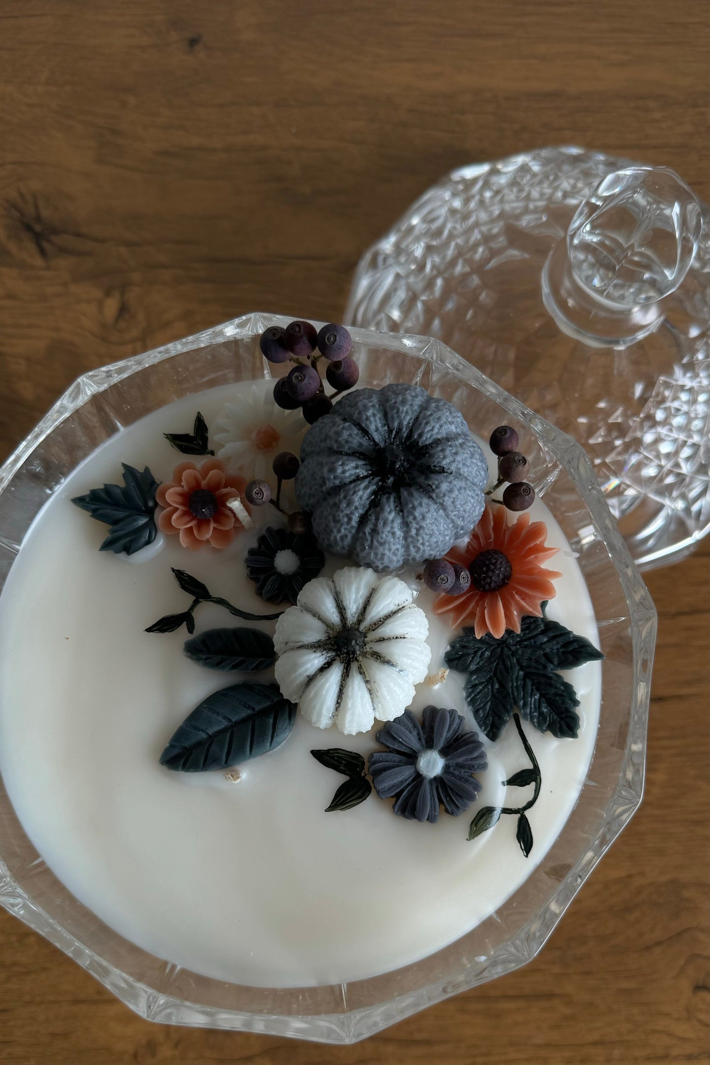 Pumpkin Patch glass dish with lid