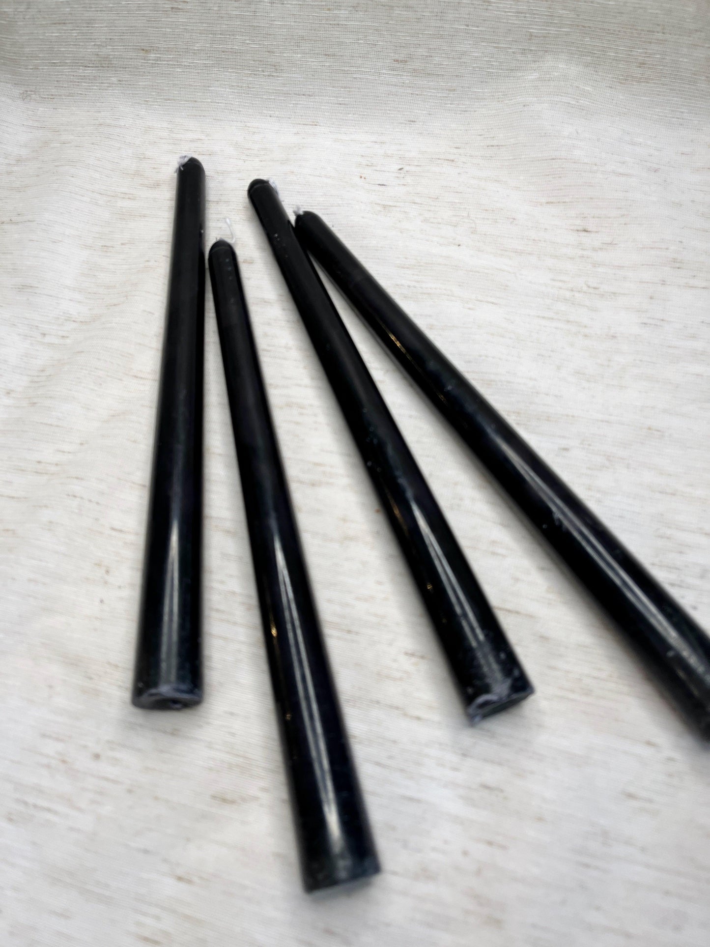 Set of 2, Black Tapered Candles