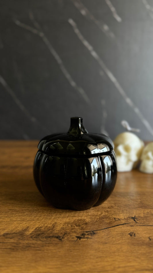 “Oh My Gourd” Glass Pumpkin Canister Candle