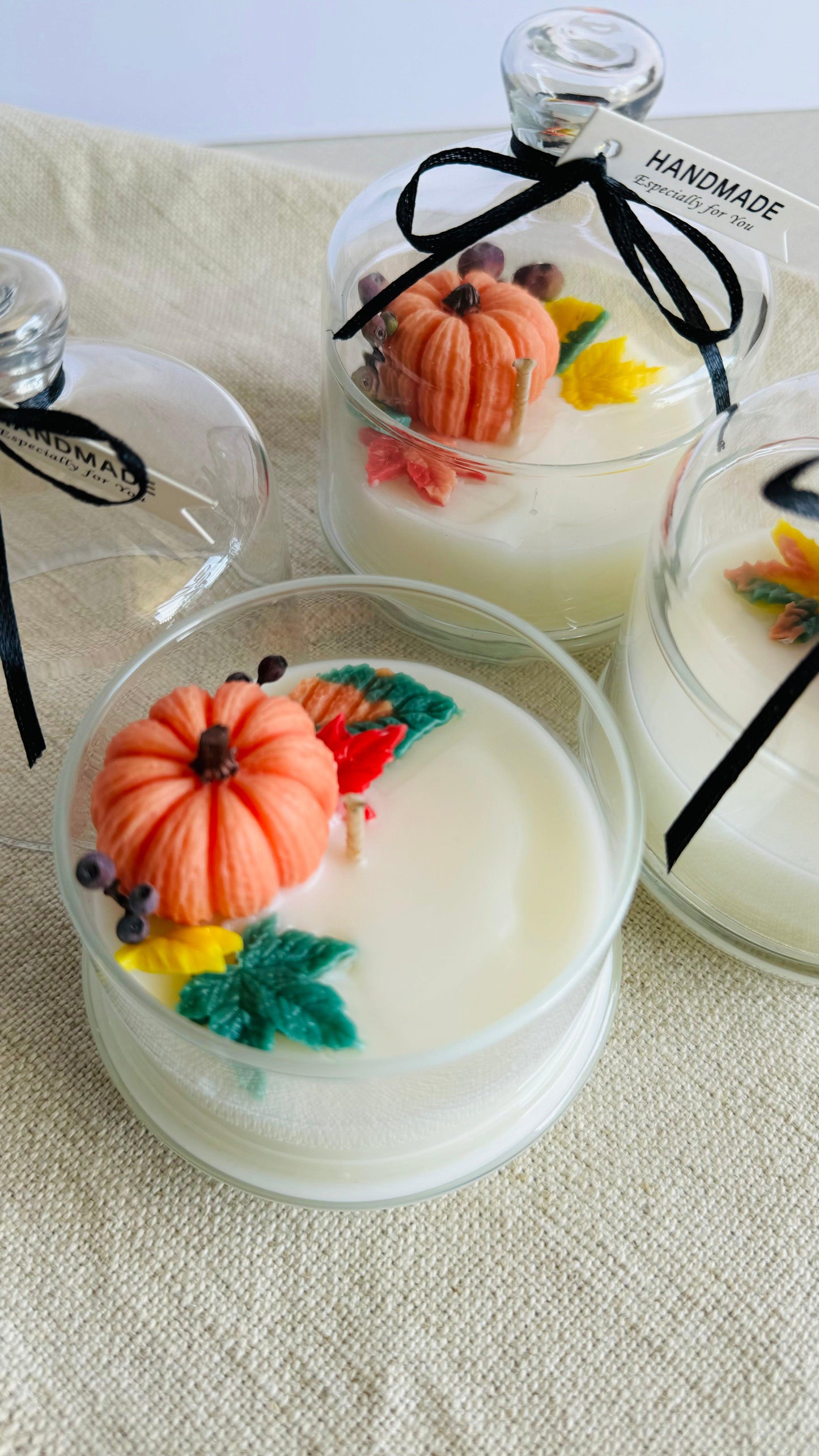 "Pumpkin Patch" mini glass dish + cloche dome