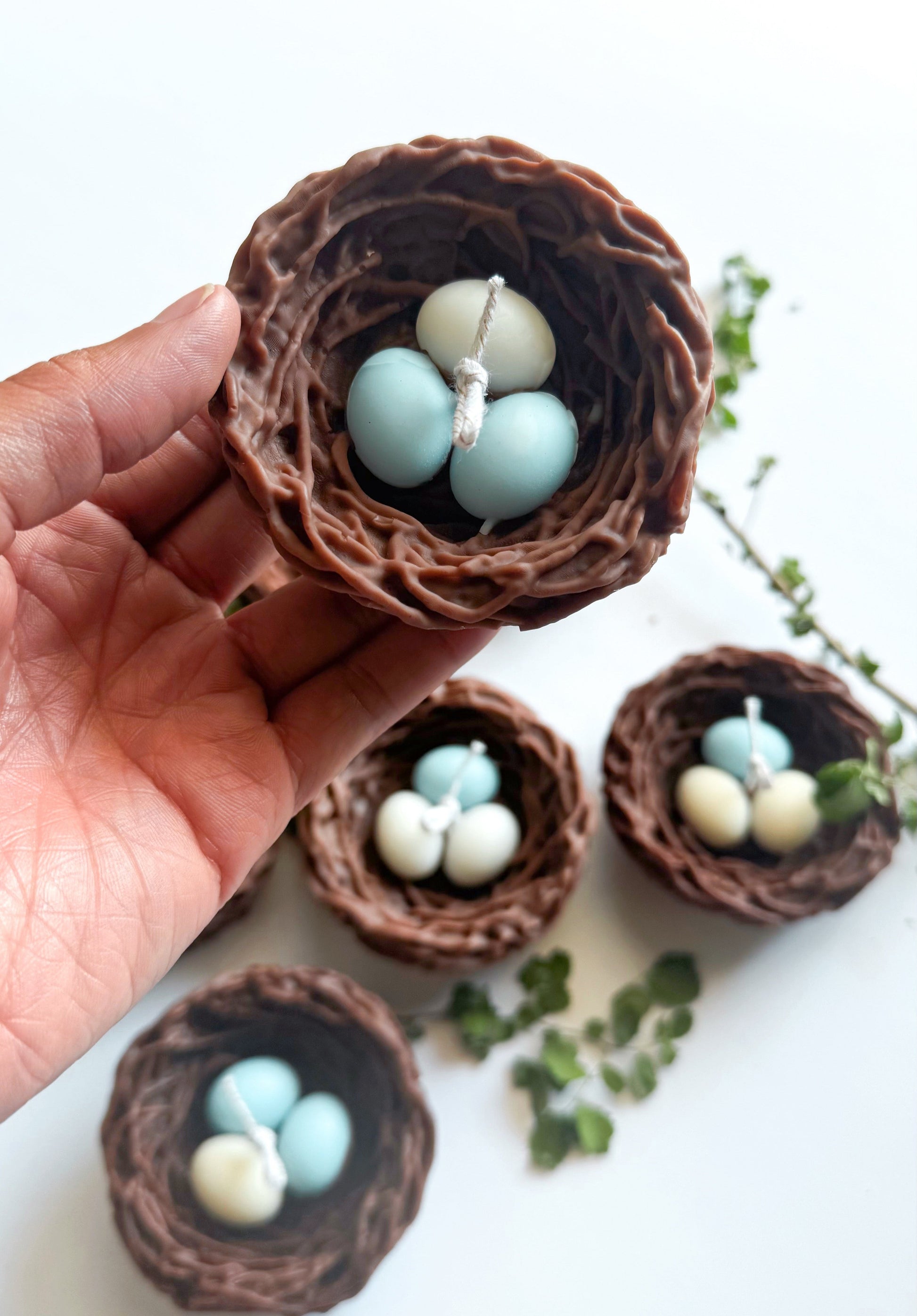 birds nest pillar candles spring easter candles decor