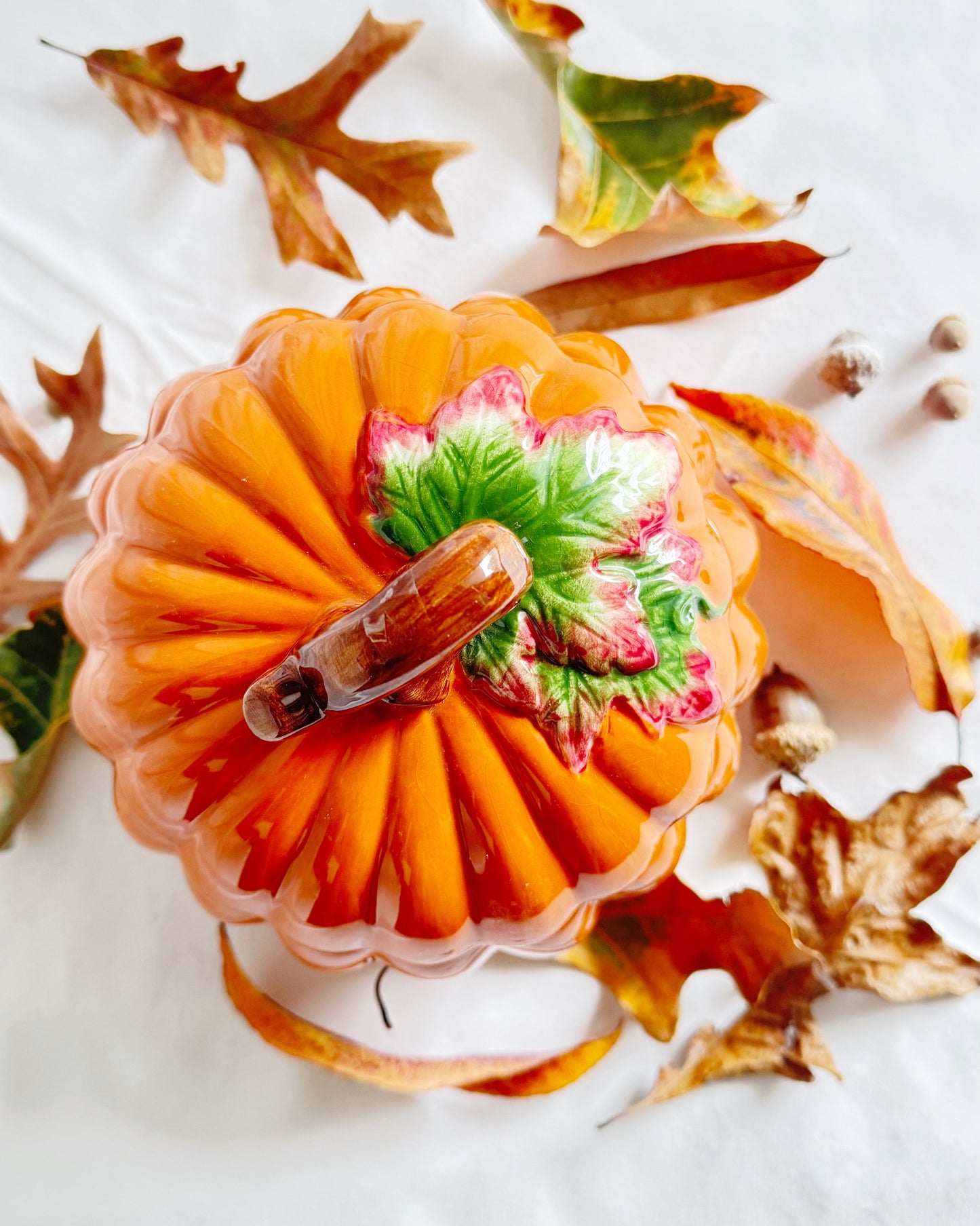 Autumn Whirl pumpkin ceramic candle vanilla pumpkin candle