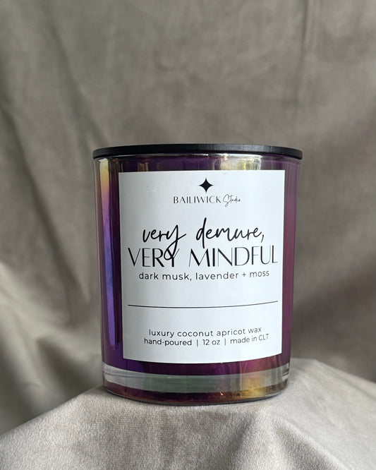 candle with label on gray background