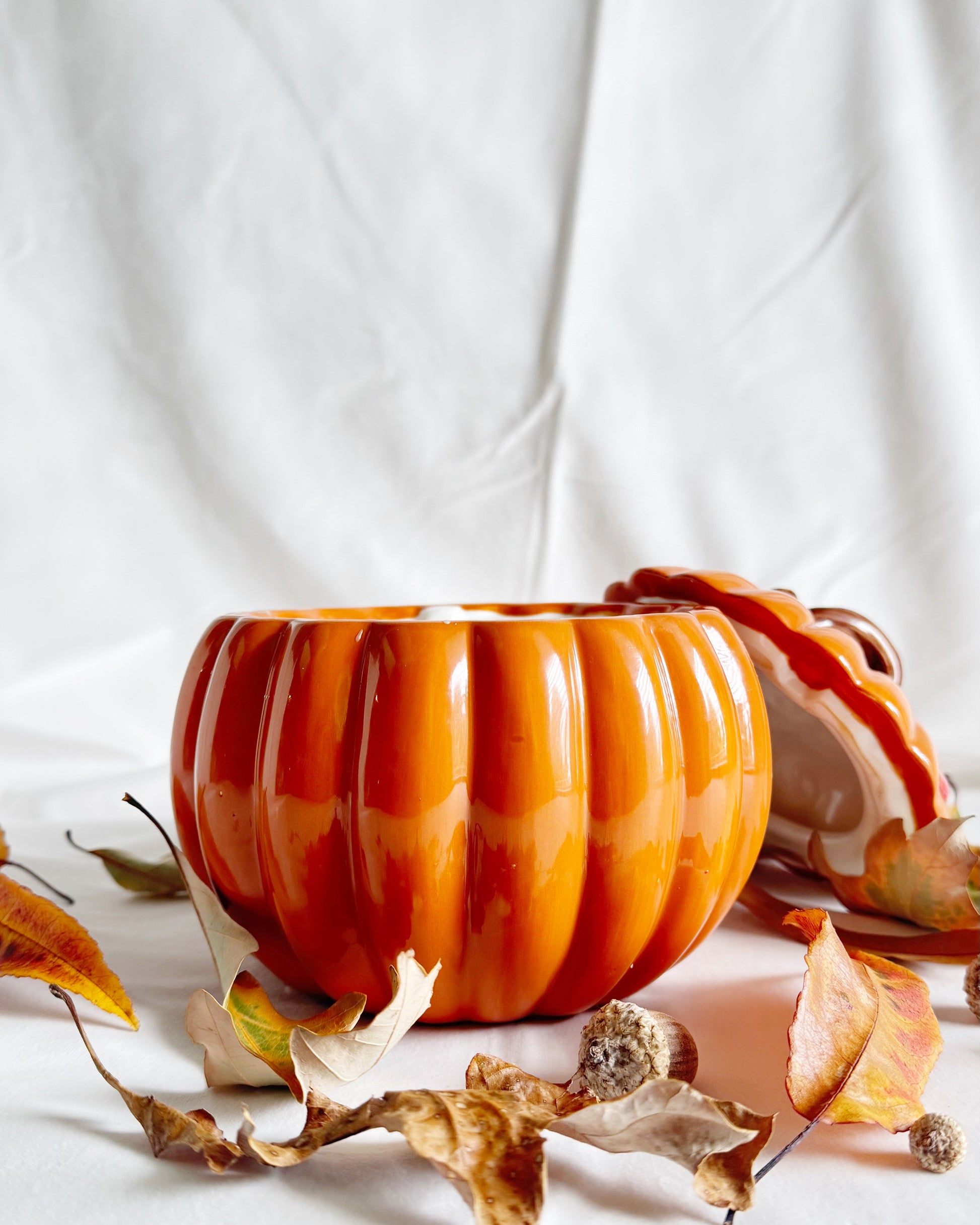 Autumn Whirl pumpkin ceramic candle vanilla pumpkin candle