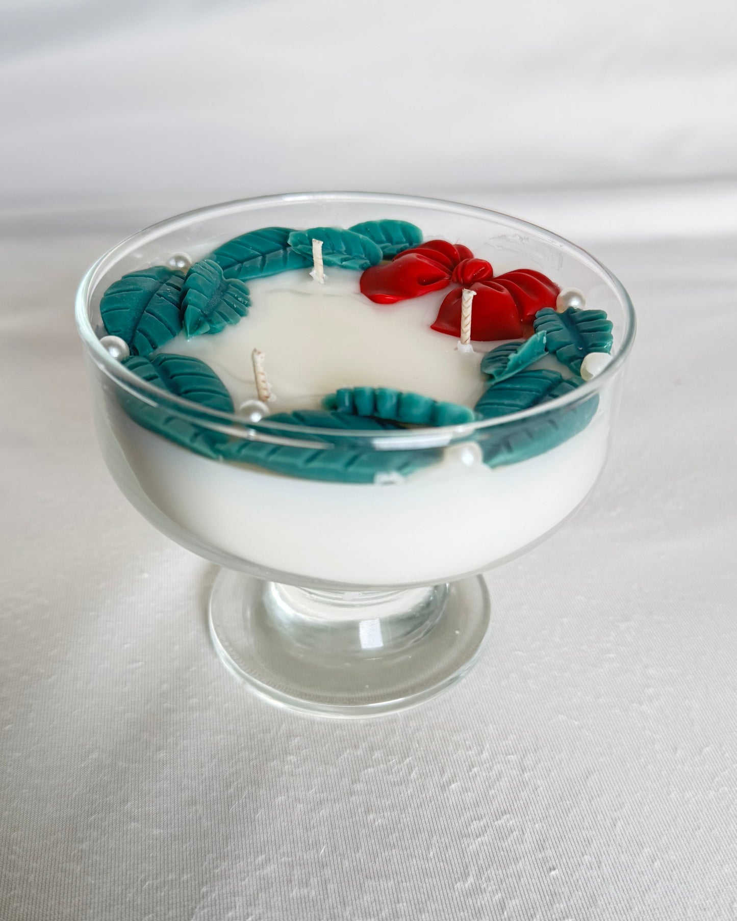 pedestal decorative candle peppermint mocha fragrance