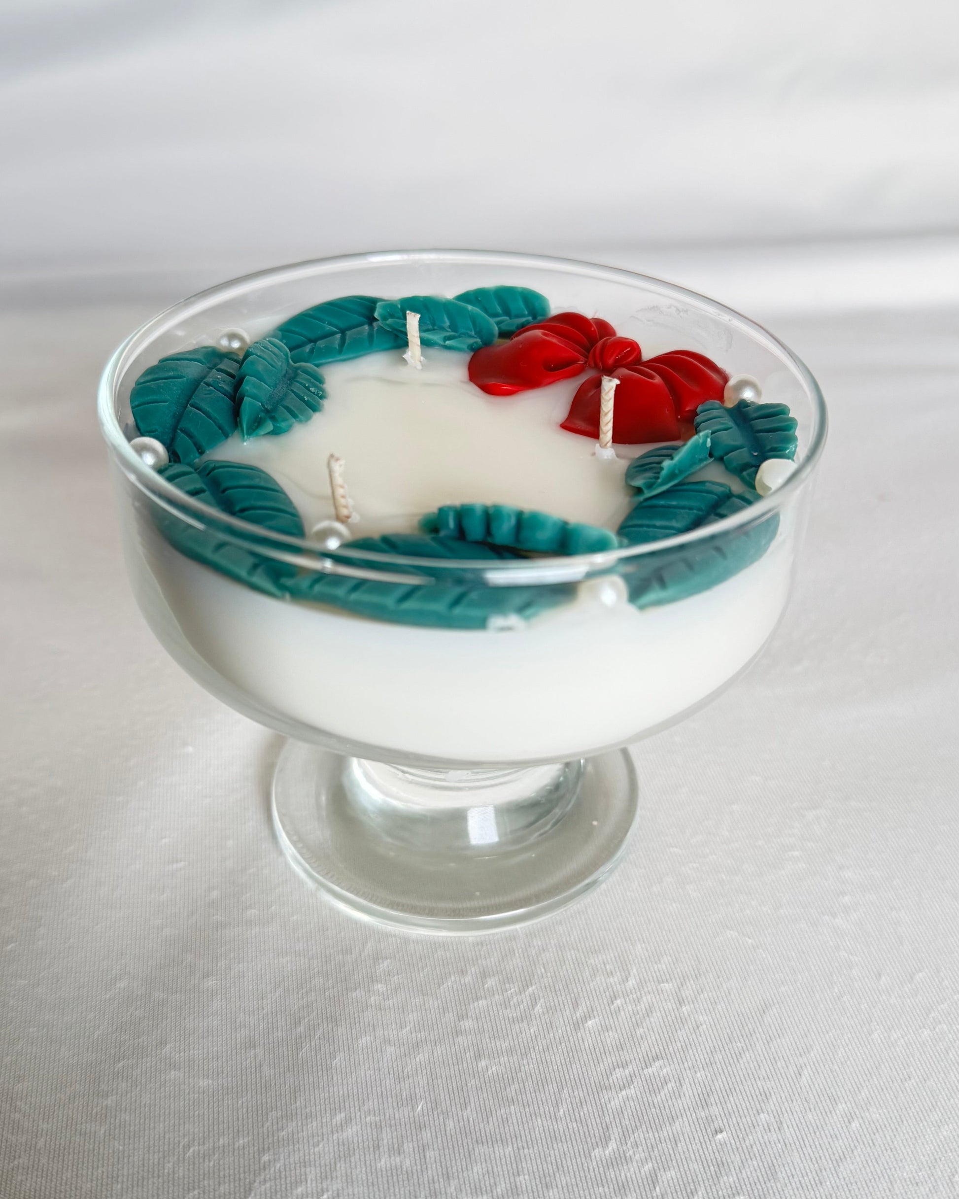 pedestal decorative candle peppermint mocha fragrance