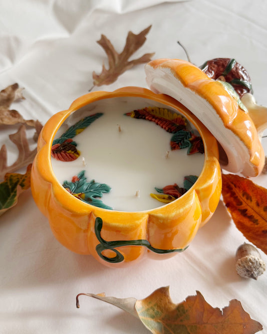 pumpkin candle decorative candle Autumn themed candle Fall candle