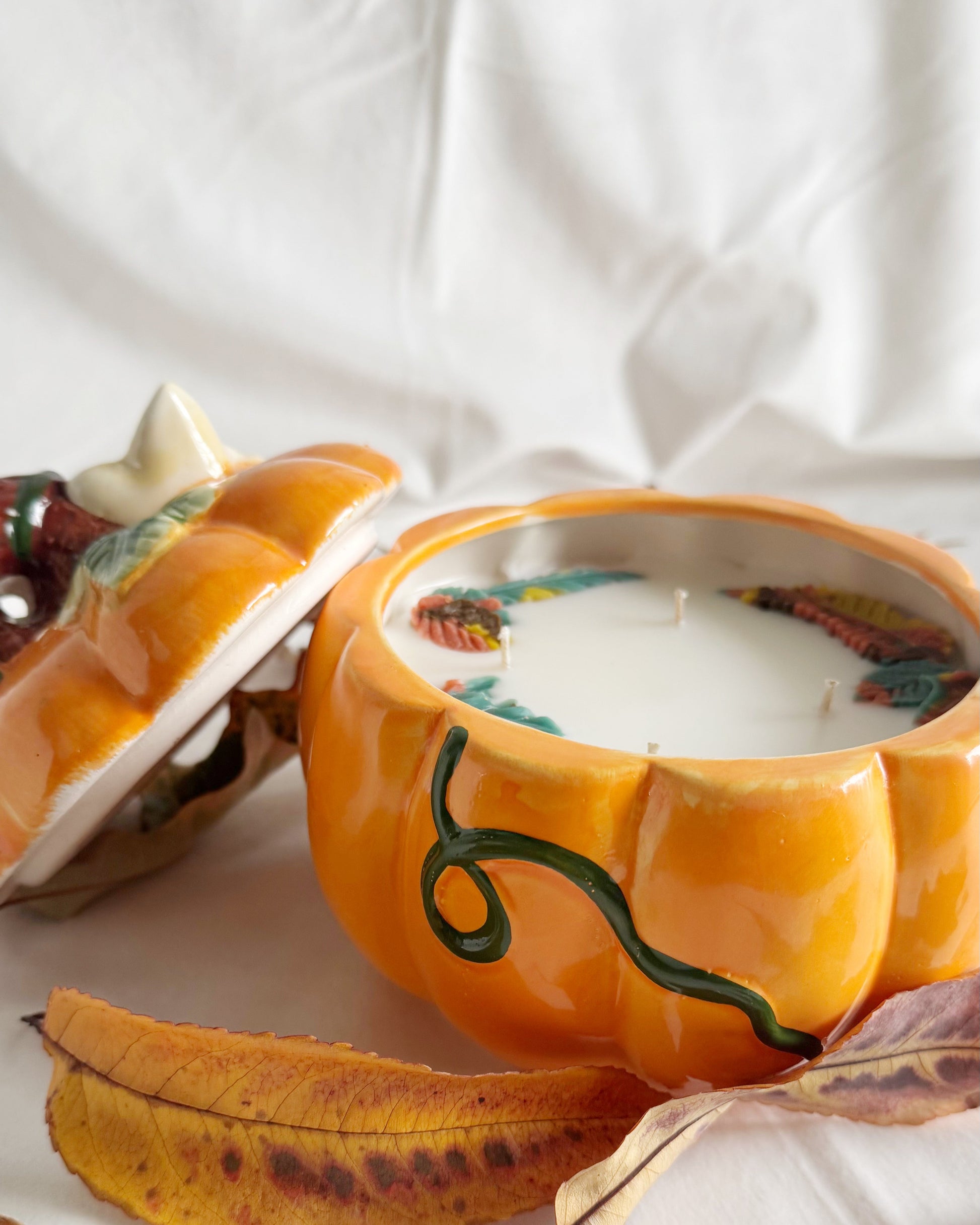 pumpkin candle decorative candle Autumn themed candle Fall candle
