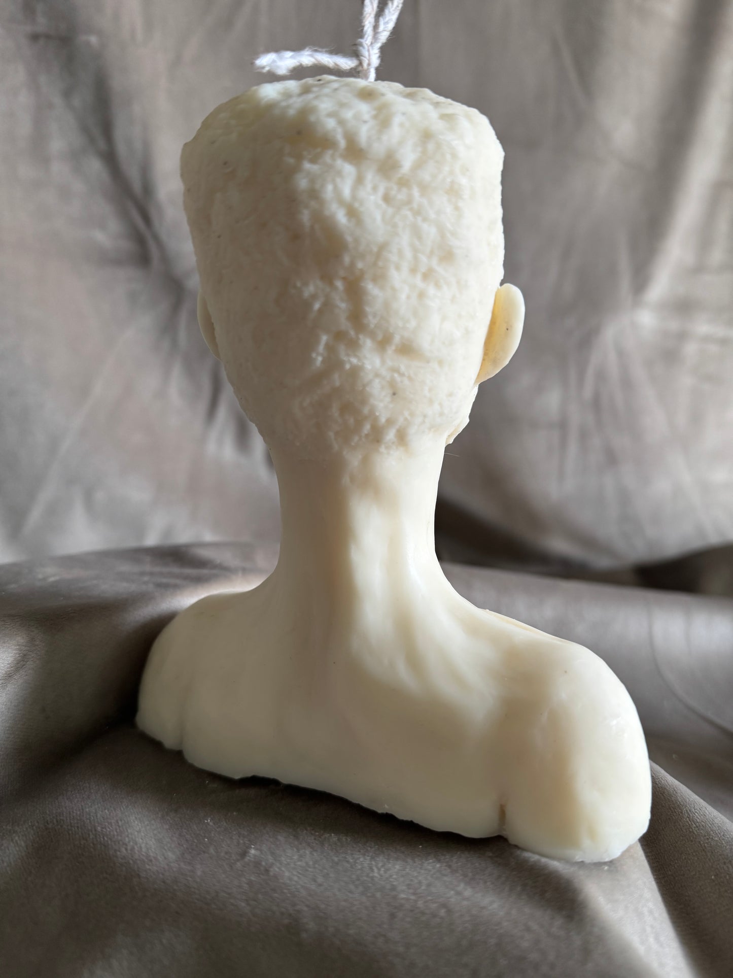 sculptural candle decorative hand-sculpted black art