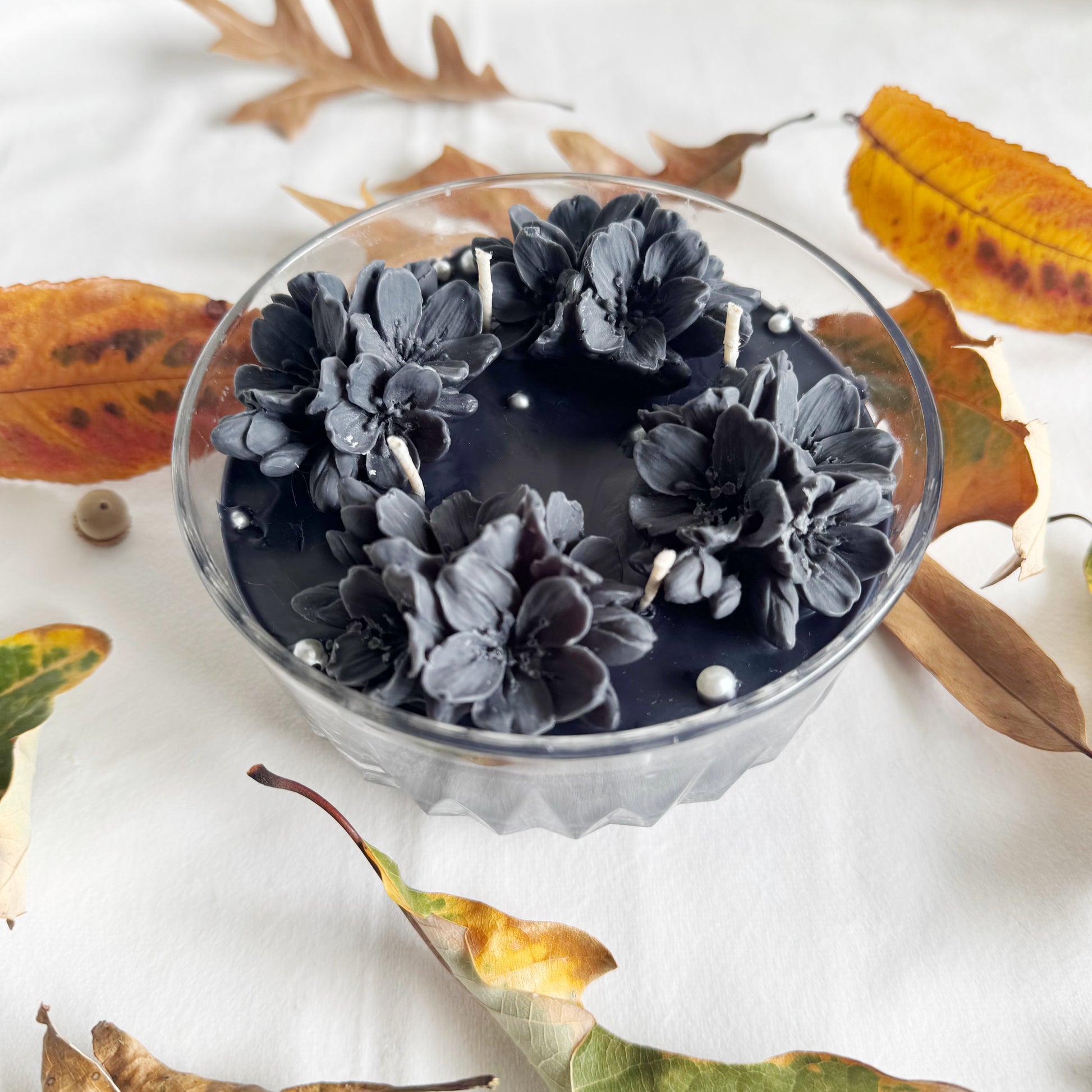 solar petals and coconut apricot candle